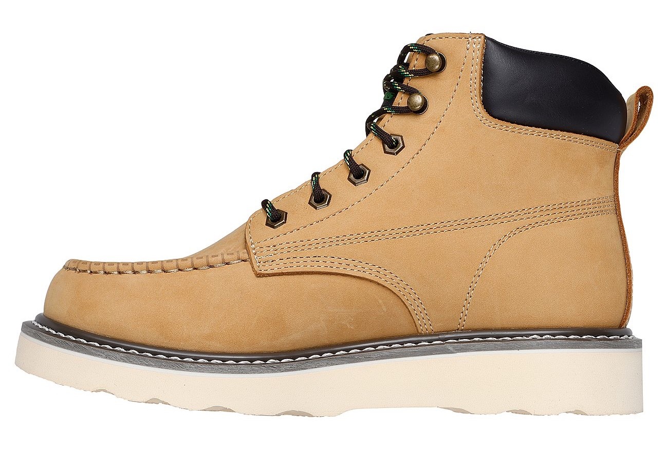 Schnürstiefel SKECHERS "KADMIEL JOHN DEERE-GRAND CREEK", Herren, Gr. 46, braun (hellbraun), Leder, Schuhe Schnürstiefel, Boots mit John Deere Collaboration 3