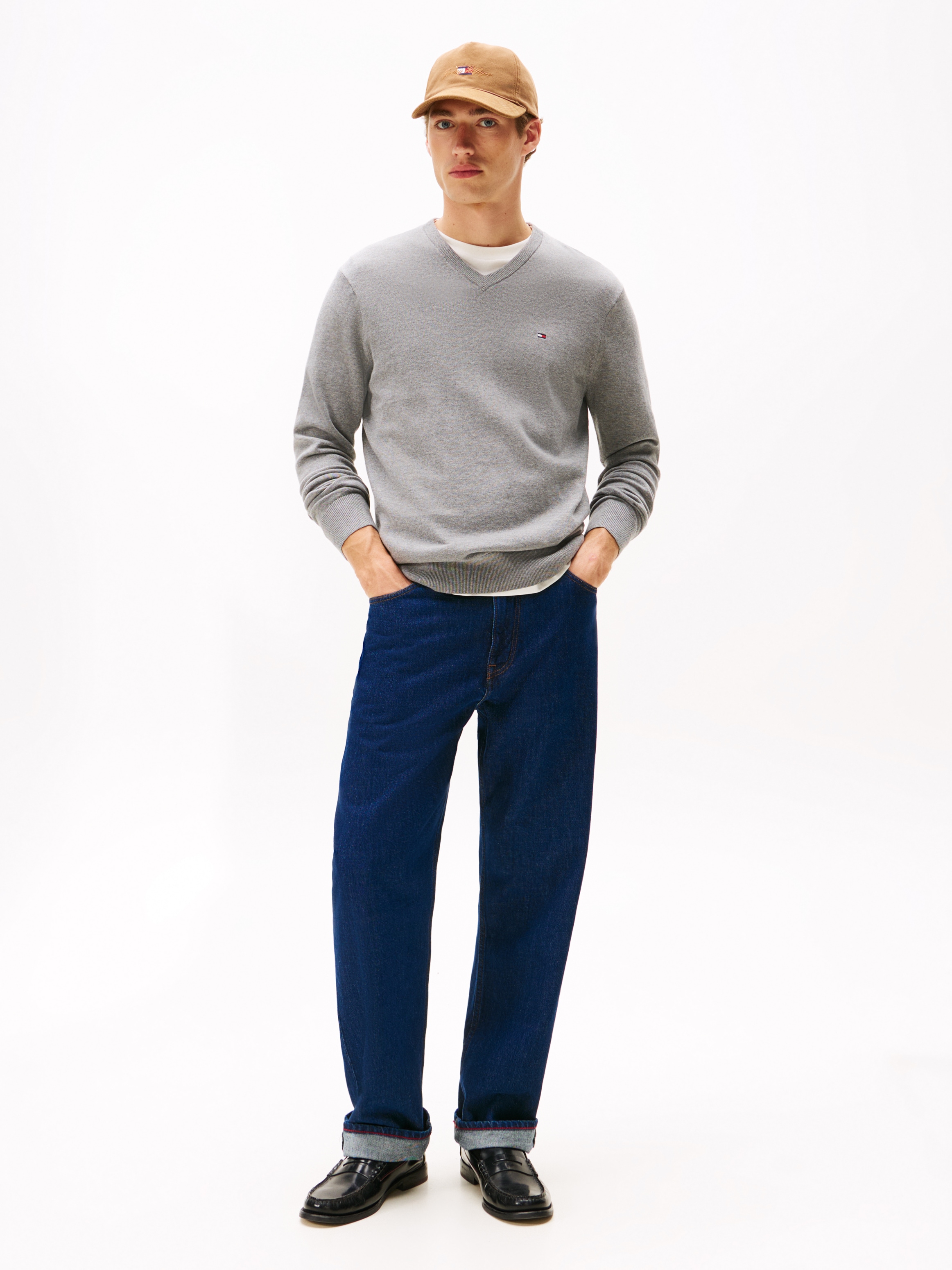 Tommy Hilfiger Strickpullover »ESSENTIAL COTTON V NECK«