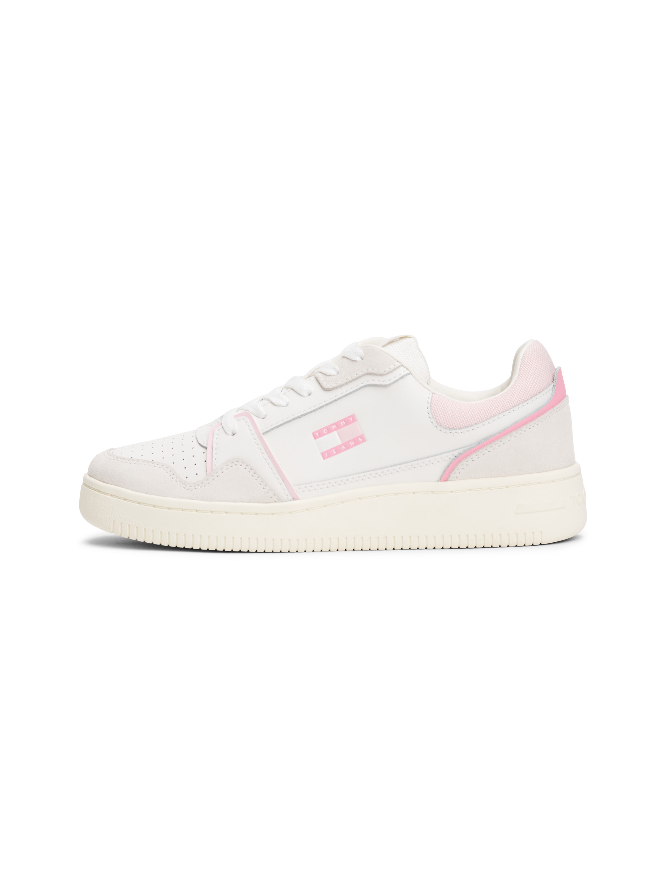 Tommy Jeans Keilsneaker »TJW RETRO BASKET SNEAKER«, Schnürschuh, Halbschuh, Freizeitschuh mit seitlicher Logoflagge