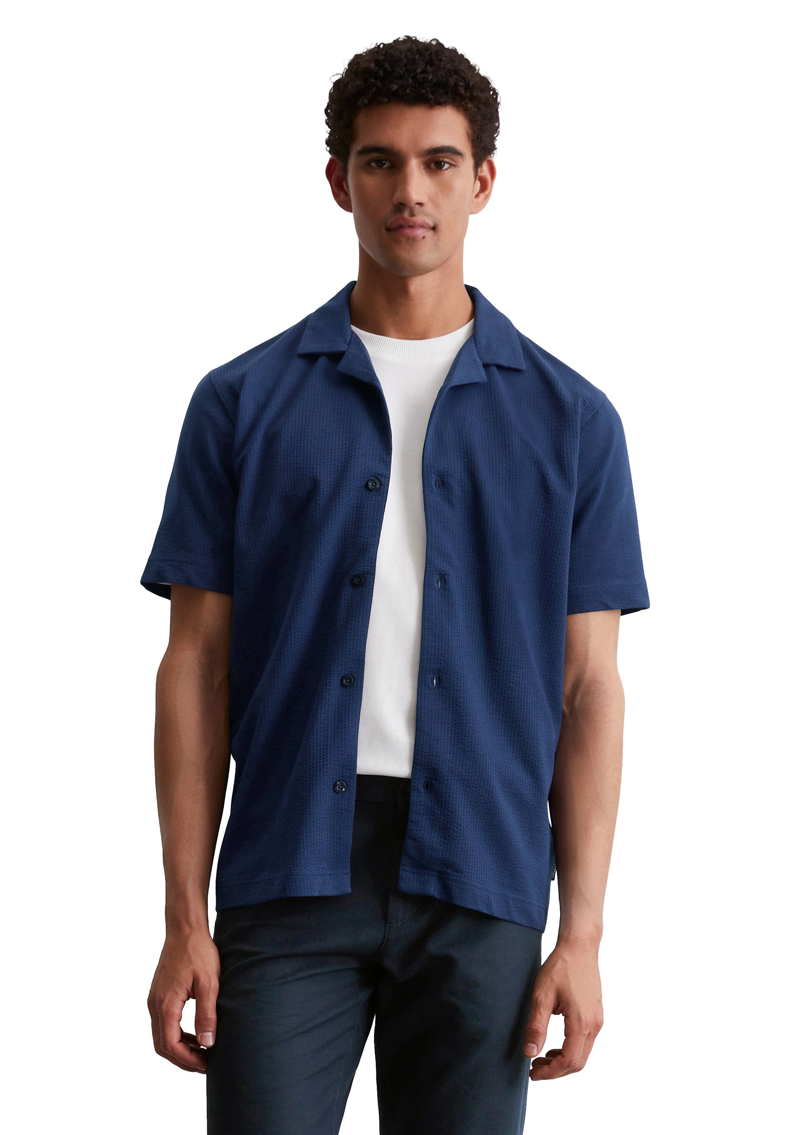 Marc OPolo Kurzarmshirt "aus Bio-Baumwoll-Mix" günstig online kaufen