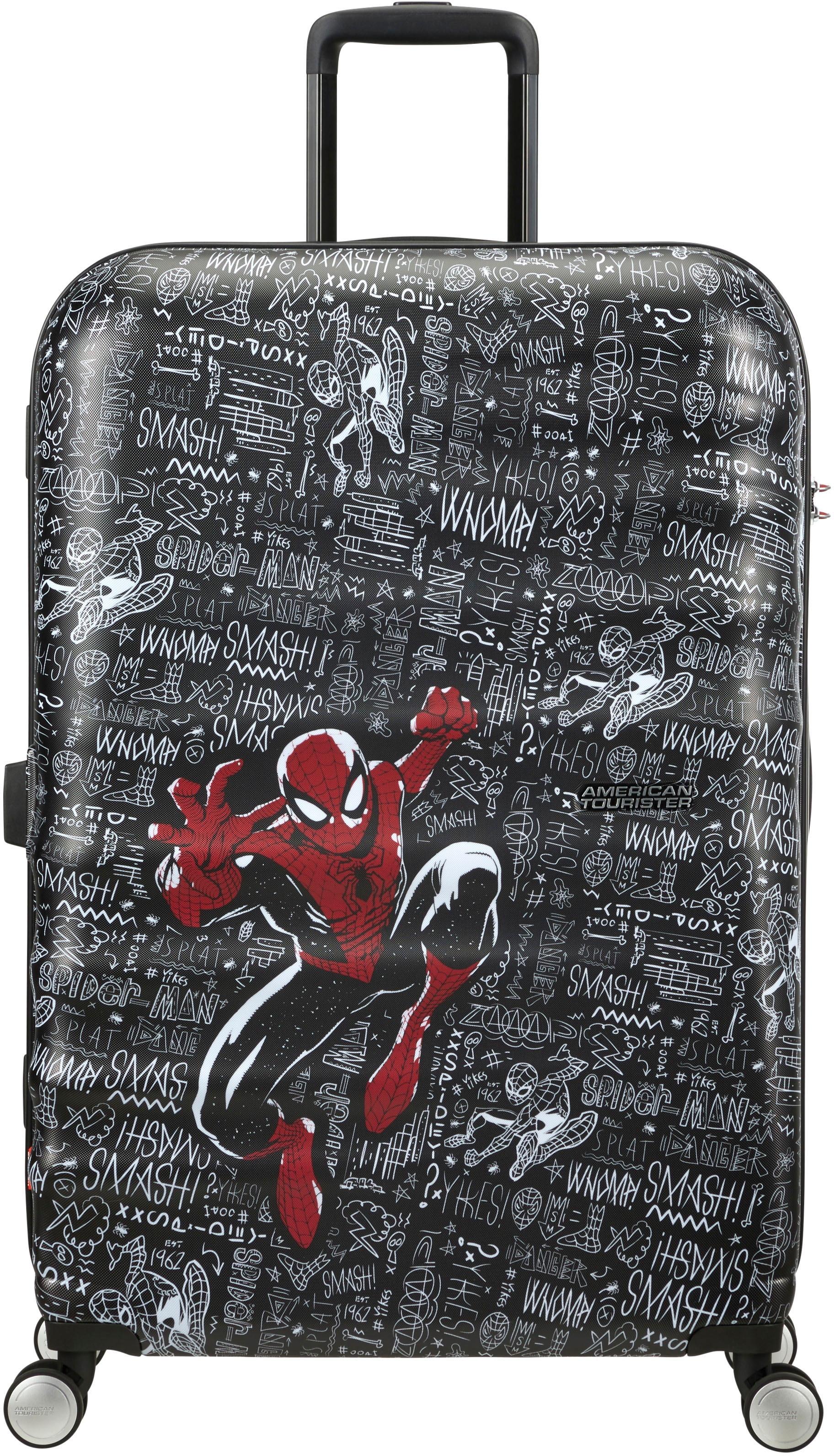 Hartschalen-Trolley »Wavebreaker, spiderman sketch, 77 cm«, 4 Rollen, enthält...