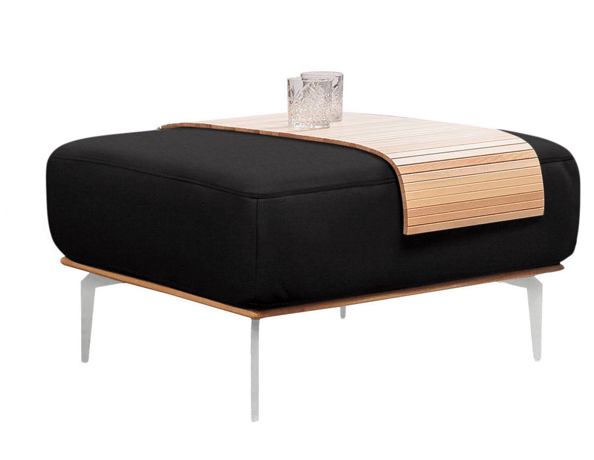 W.SCHILLIG Polsterhocker »run«, mit elegantem Holzsockel, Füße in Chrom glänzend, Breite 75 cm