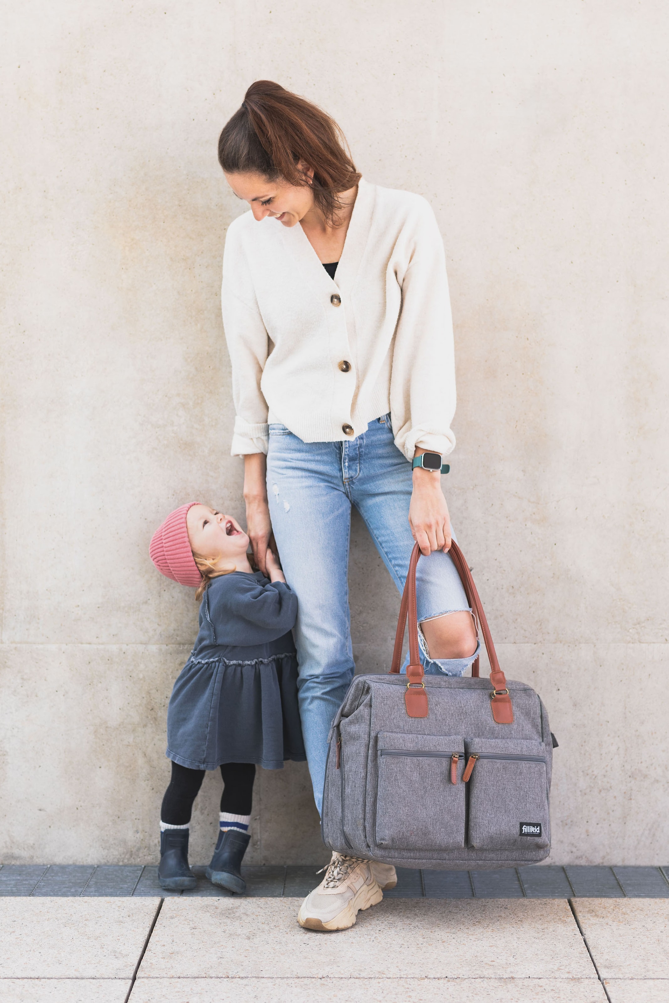 Fillikid Wickeltasche »Oxford, grau melange«, mit Wickelunterlage