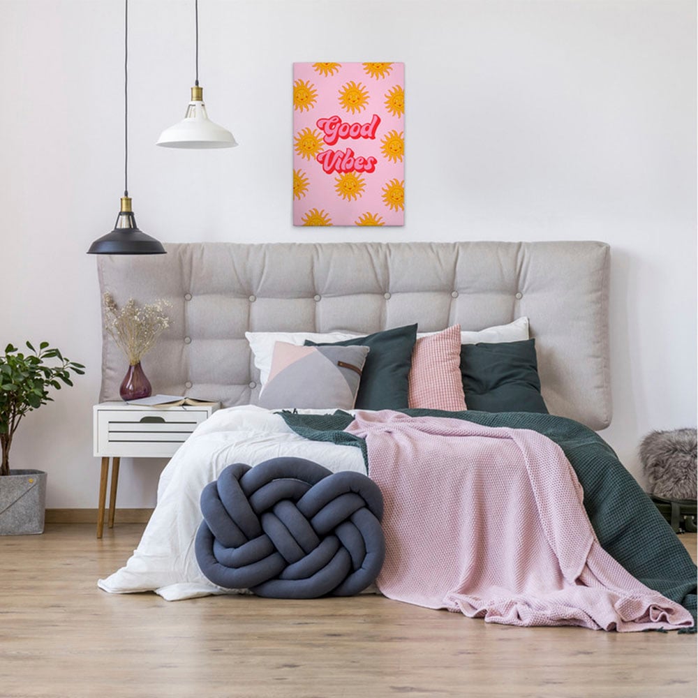 A.S. Création Leinwandbild "Good Vibes - Wandbild Rosa Pink Rot Keilrahmen günstig online kaufen