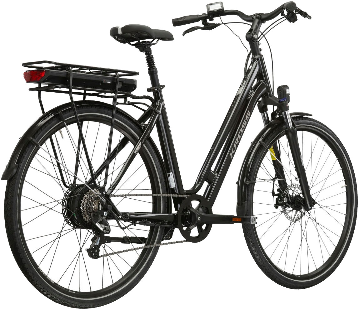 Thumbnail - Kross E-Bike "E-Citybike Sentio Hybrid 1.0 28 Zoll schwarz", 8 Gang, microSHIFT, M26S, Heckmotor 250 W, Pedelec, Elektro...