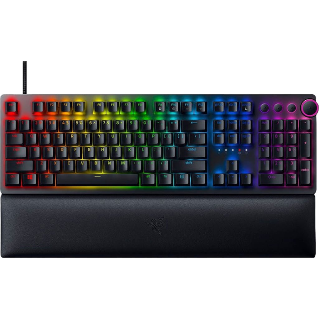 RAZER Gaming-Tastatur »Huntsman V2 Red Switch«, (Multimedia-Tasten-Fn-Tasten-USB-Anschluss-Gaming-Modus-Handgelenkauflage)