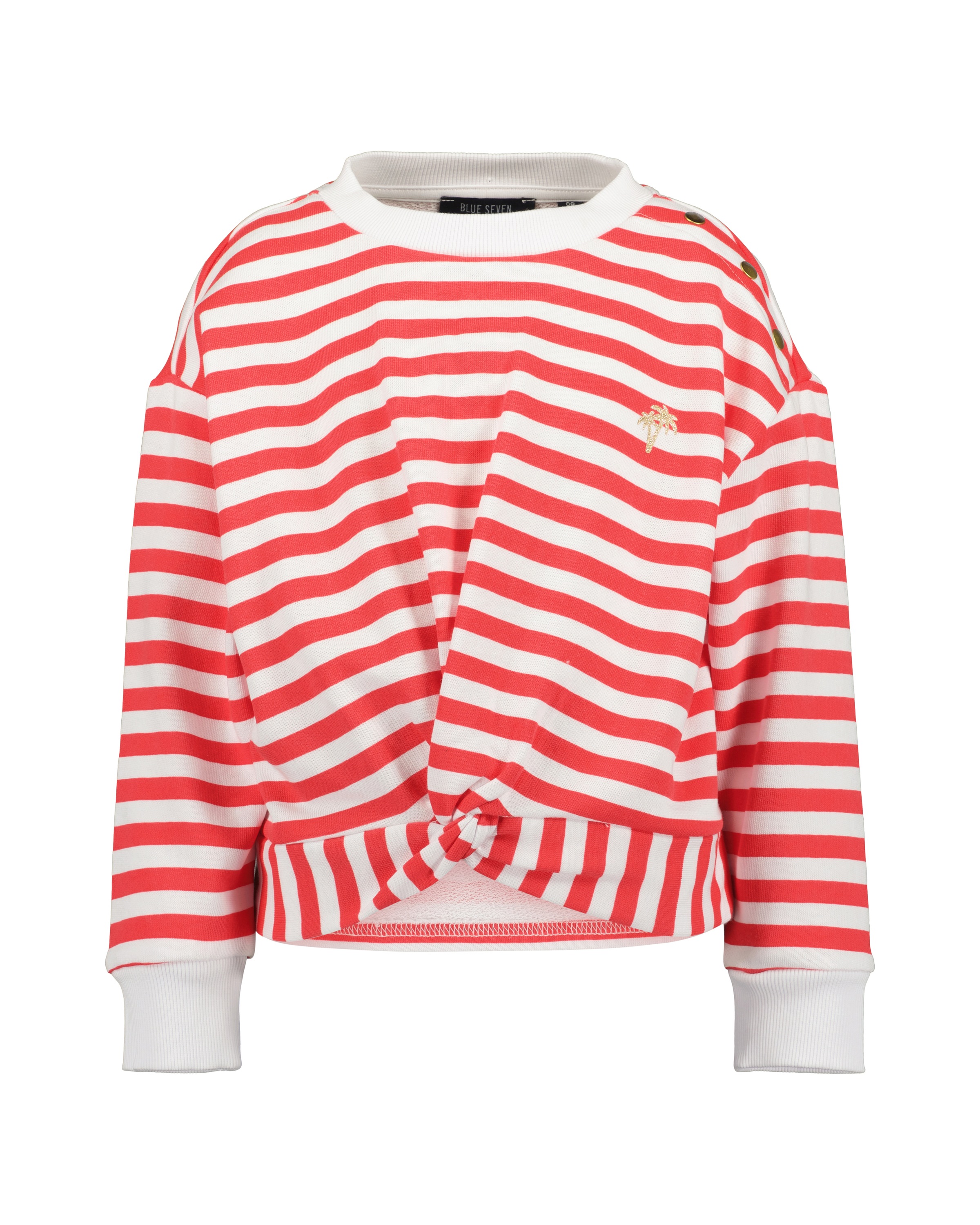 Sweater BLUE SEVEN "Blue Seven Mädchen Sweatshirt langarm", Mädchen, Gr. 128, 3201, rot, 100% Baumwolle, normal normal, Rundhals, gerader Abschluss, Sweatshirts Sweater