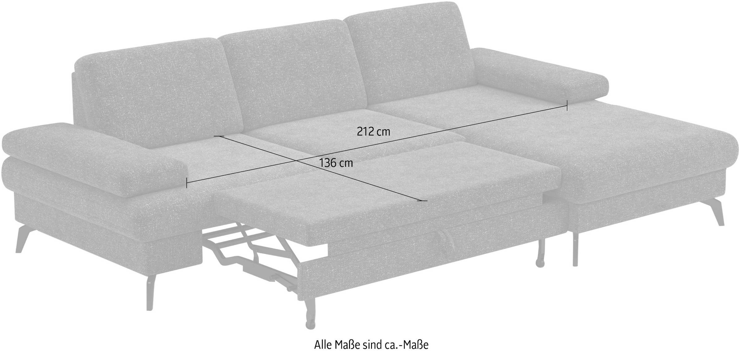 sit&more Ecksofa »Morris L-Form, inkl. Sitztiefenverstellung«, wahlweise mit Armteilverstellung, Bettfunktion & Bettkasten