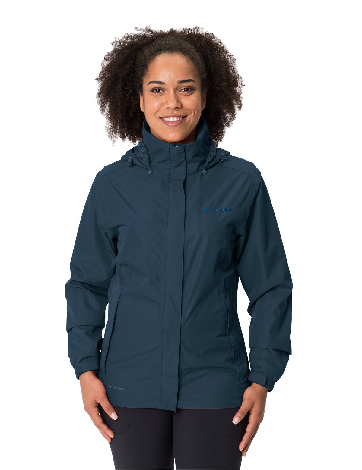 Regenjacke VAUDE "Women's Escape Light Jacket", Damen, Gr. 40, blau (schwarz sea), Web, Obermaterial: 100% Polyester. Futter: 100% Polyamid, unifarben, normal, elastischer Bund mit verstellbarem Klettverschluss, Jacken Regenjacke, für Wandern und Trekking 2