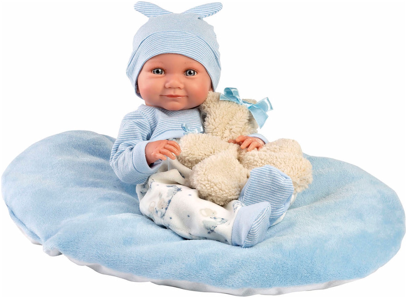 Babypuppe »Nico mit Kissen, blau, 40cm«, Made in Europe