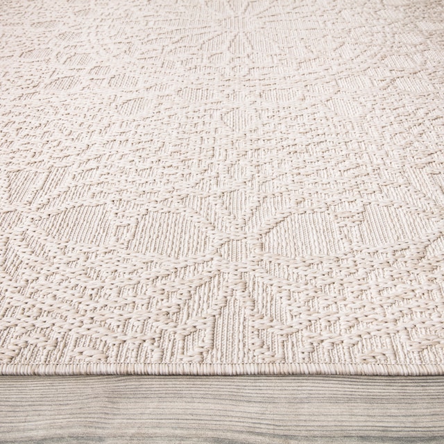 Paco Home Teppich »Rimini 411«, rechteckig, Flachgewebe, Uni Farben, Hoch-Tief  Effekt, In- und Outdoor geeignet auf Rechnung | BAUR