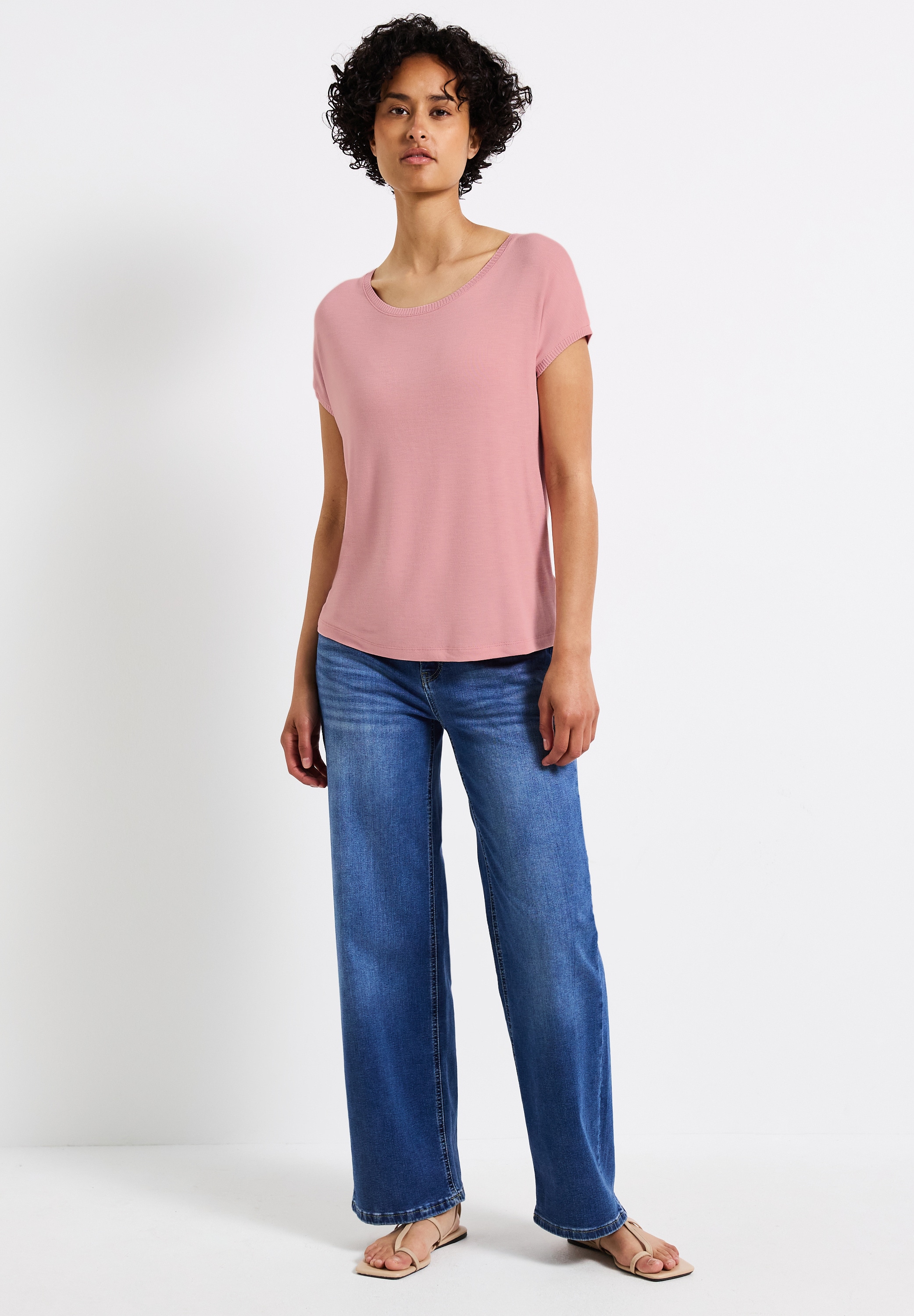 STREET ONE T-Shirt, mit Materialmix