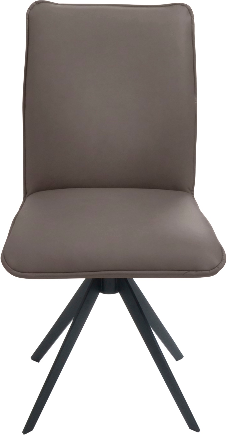 K+W Komfort & Wohnen Drehstuhl, Leder, Blitzdrehkreuz und Rückholfunktion, dekorativer 12mm Biese