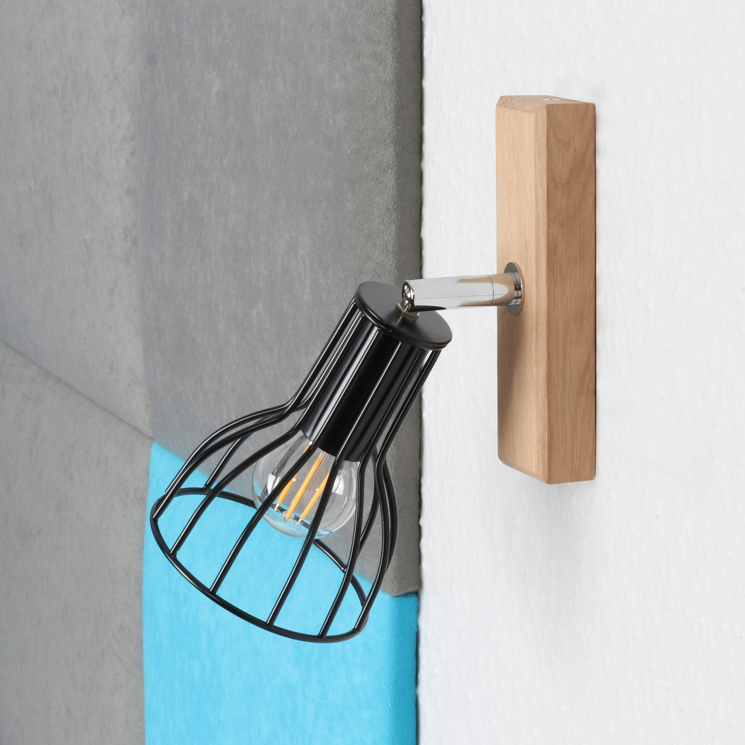 SPOT Light Wandleuchte »MEGAN WOOD«, 1 flammig, Leuchtmittel E14 | ohne Leuchtmittel, Naturprodukt aus Eicheholz massiv