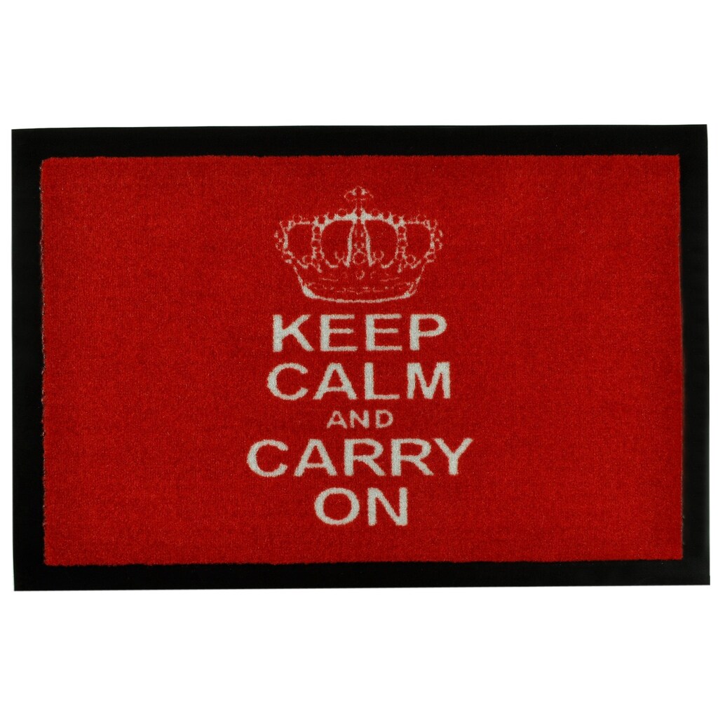 HANSE Home Fußmatte »Keep Calm«, rechteckig, mit Spruch, Schrift, Robust, Pflegeleicht, Rutschhemmend, Eingang