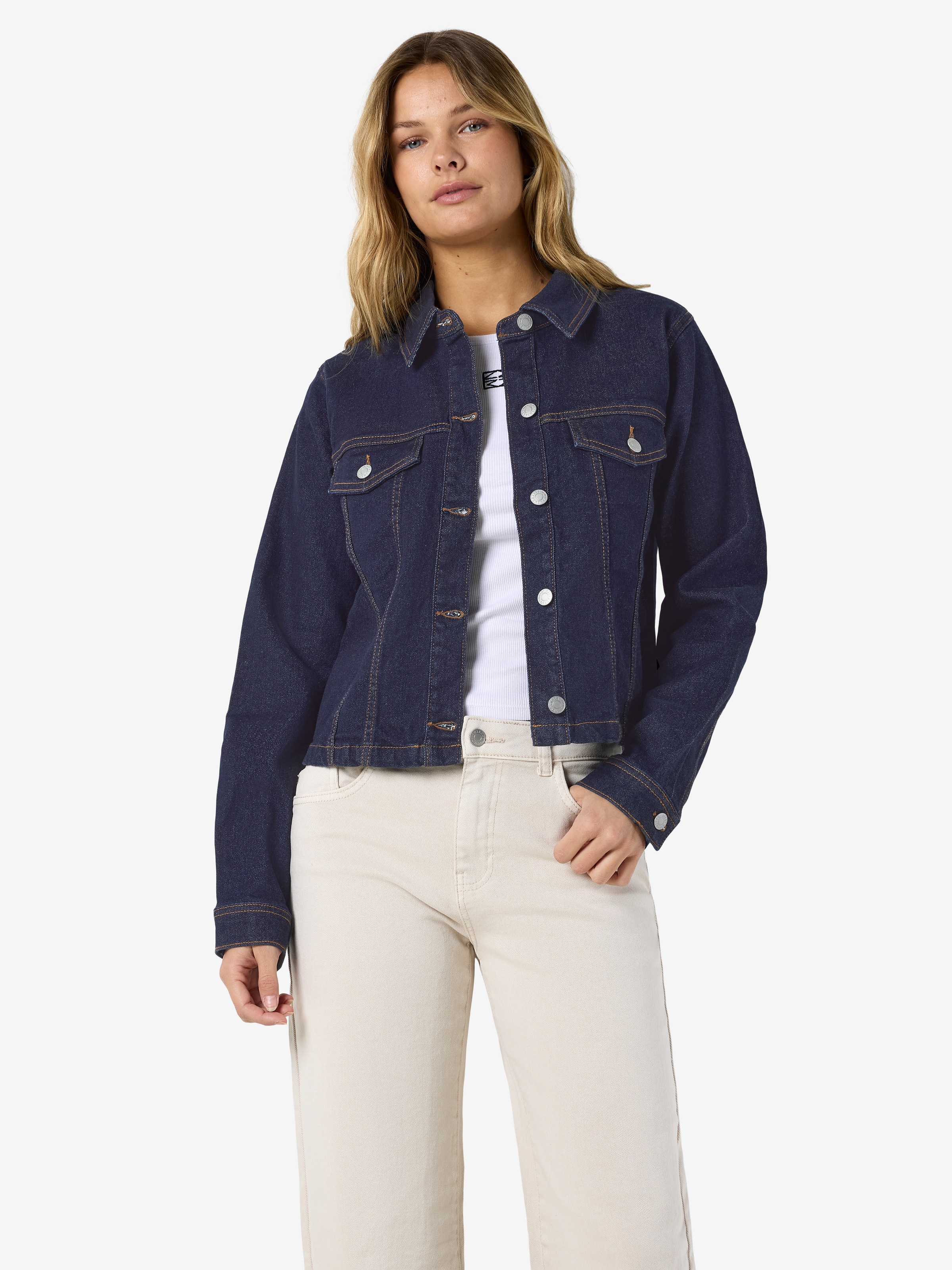 Noisy may Jeansjacke »NMYOLANDA SHELLY LS JACKET« Baumwollmischung