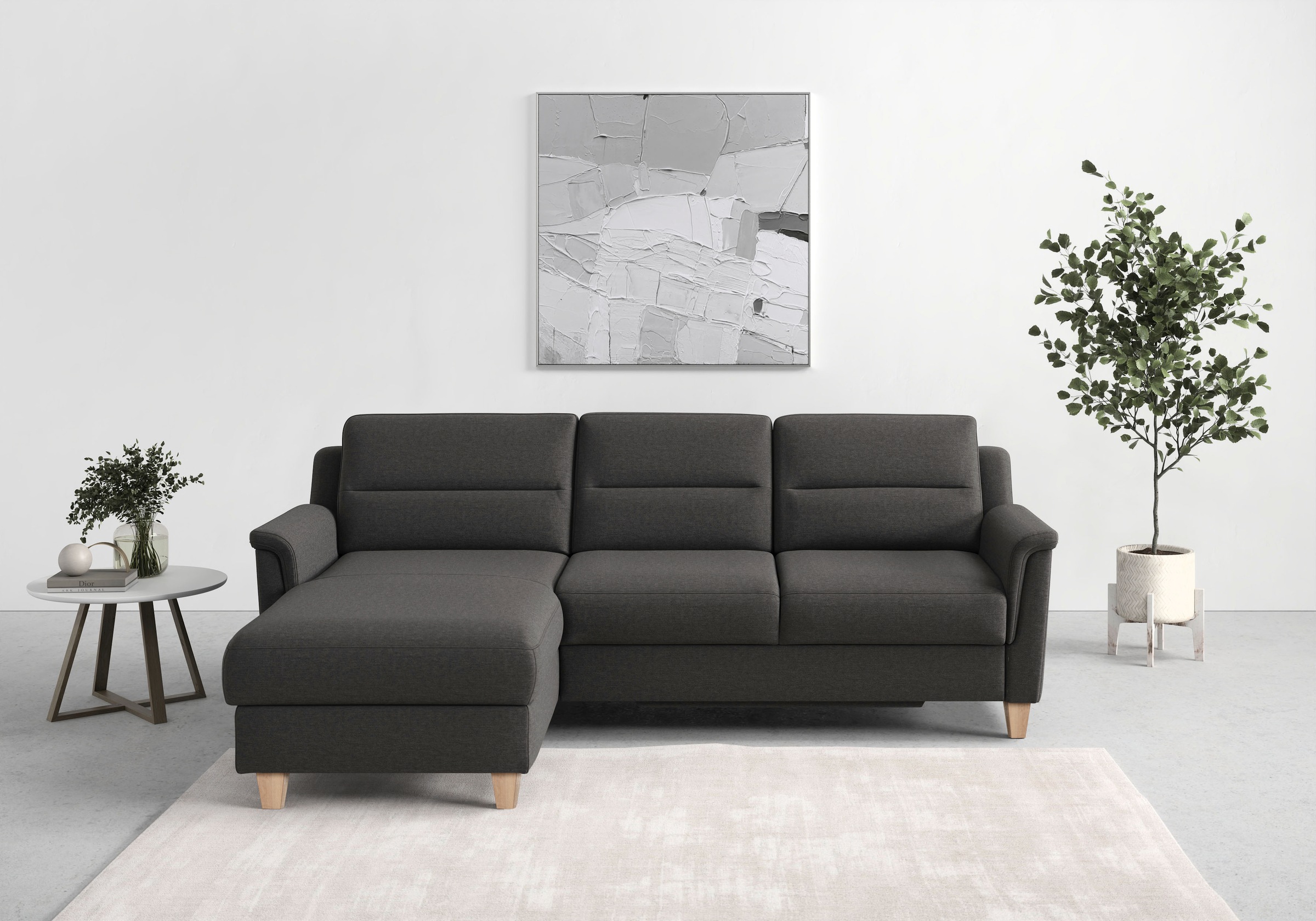 Thumbnail - sit&more Ecksofa "Farö L-Form", inklusive Federkern, wahlweise mit Bettfunktion und Bettkasten
