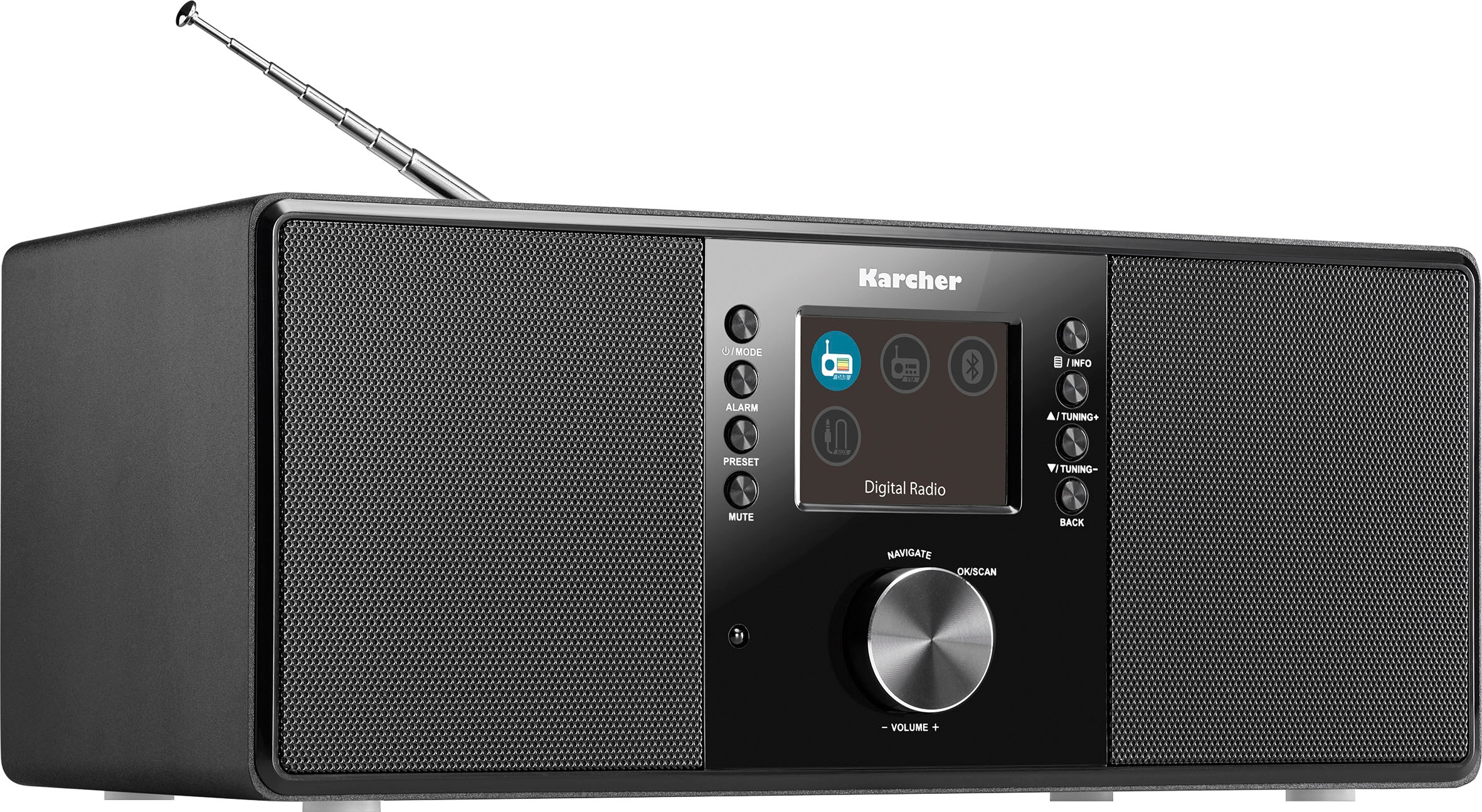 Karcher Digitalradio (DAB+) »DAB 5000+«, (Bluetooth Digitalradio (DAB+)-UKW mit RDS-FM-Tuner 10 W), Bluetooth, Sleep-Timer/Weckfunktion, Kopfhöreranschluss, Farbdisplay