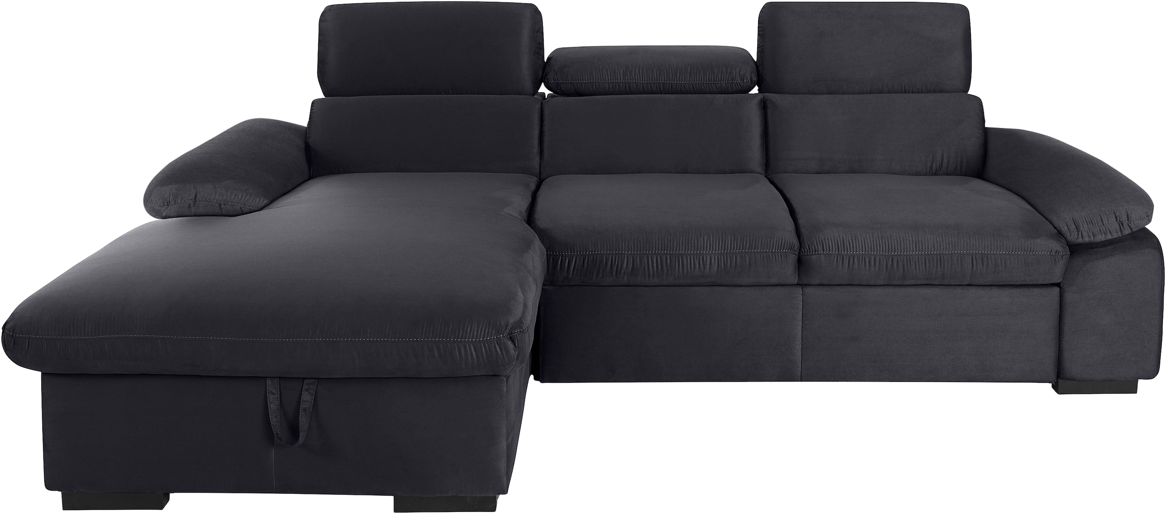 COTTA Ecksofa »Lola L-Form mit Kopfteilfunktion & Hocker«, (Set, mit Hocker), wahlweise mit Bettfunktion, Bettkasten & Armteilverstellung