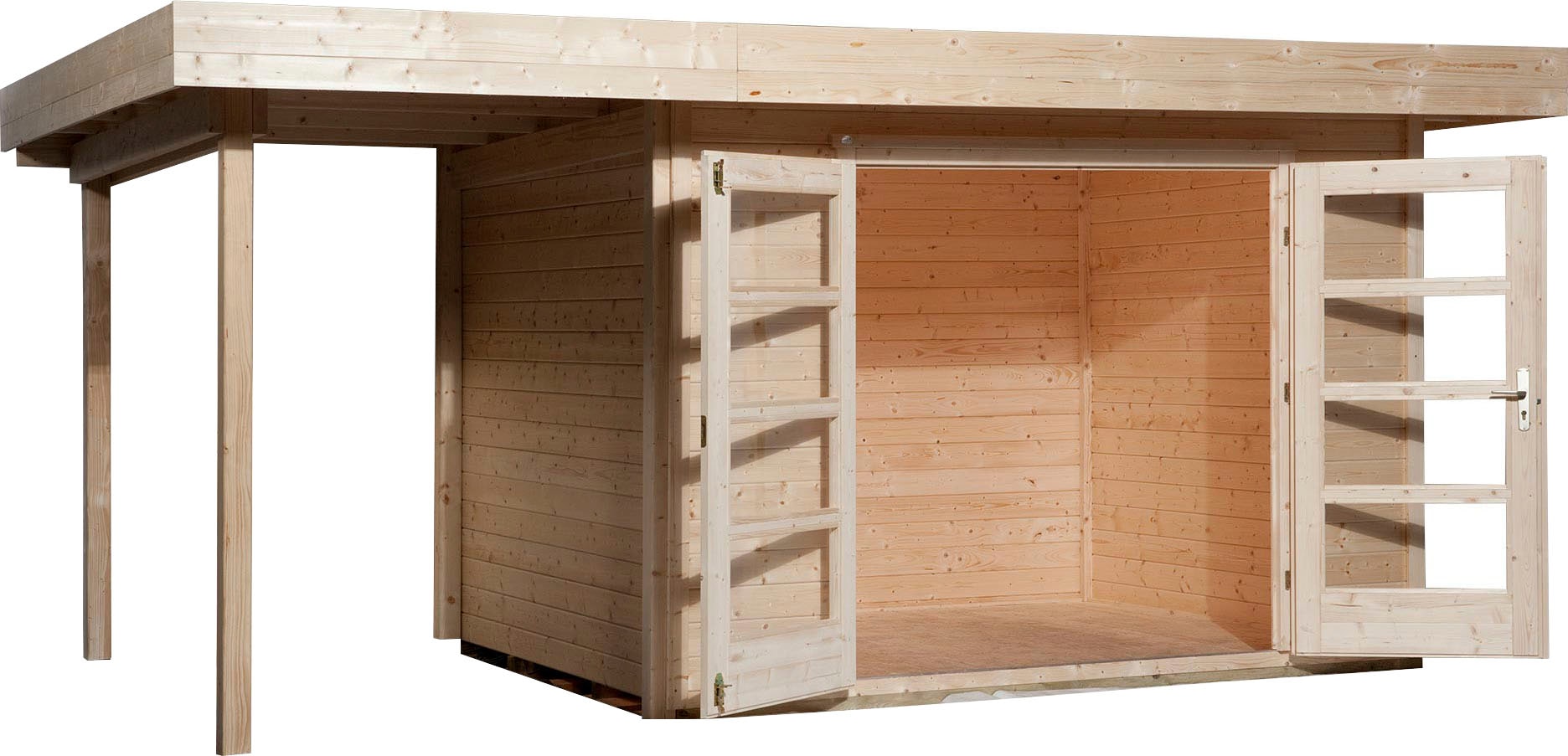 weka Gartenhaus "Designhaus 126 Plus" mit Anbaudach