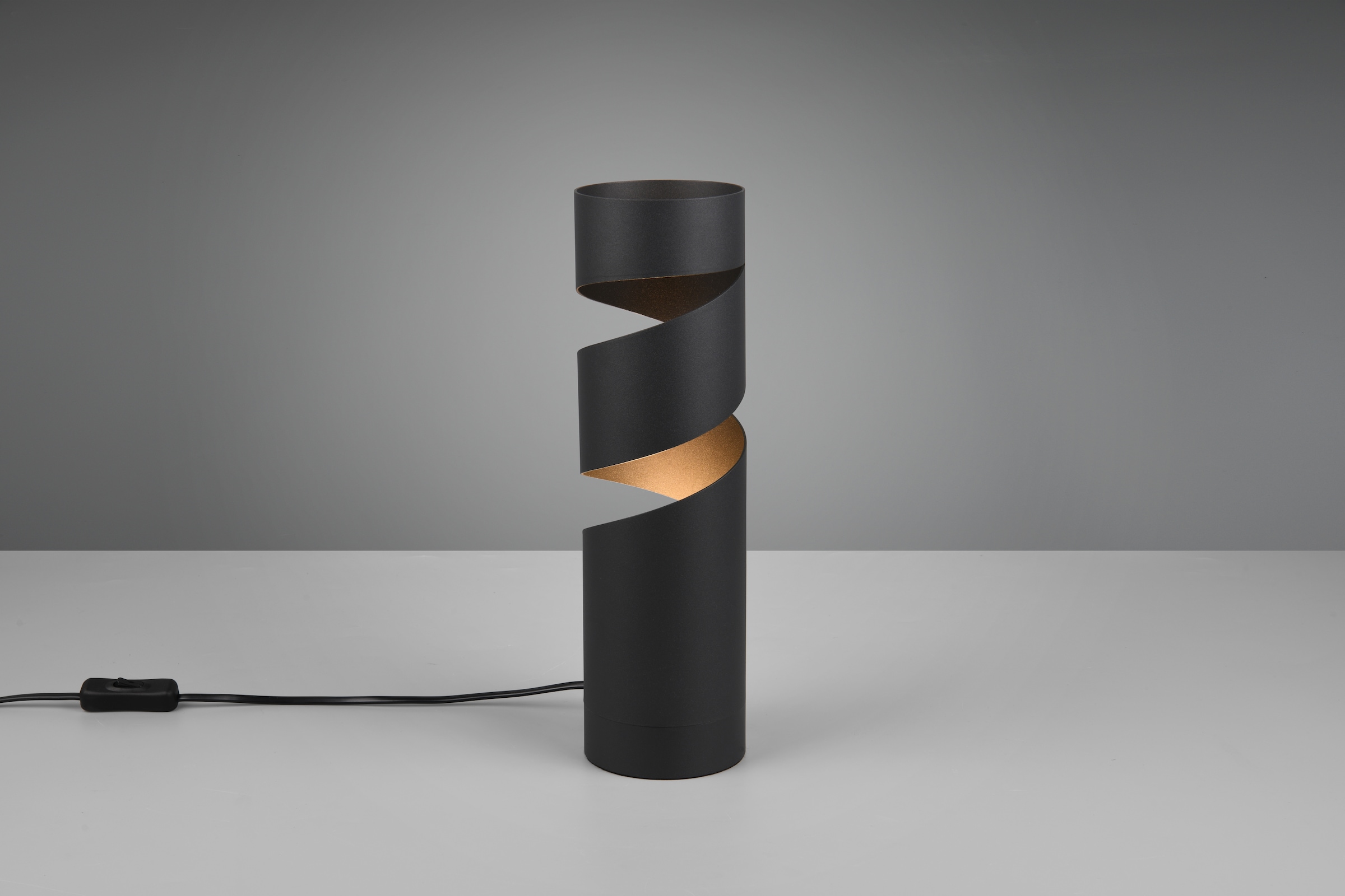 TRIO Leuchten Tischleuchte »STREAM, spiralförmige Tischlampe Metall exkl GU10 max 10W« GU10 1 Stk. warmweiß - kaltweiß Höhe 35cm Ø 10cm, moderne Tischleuchte Nachttischlampe
