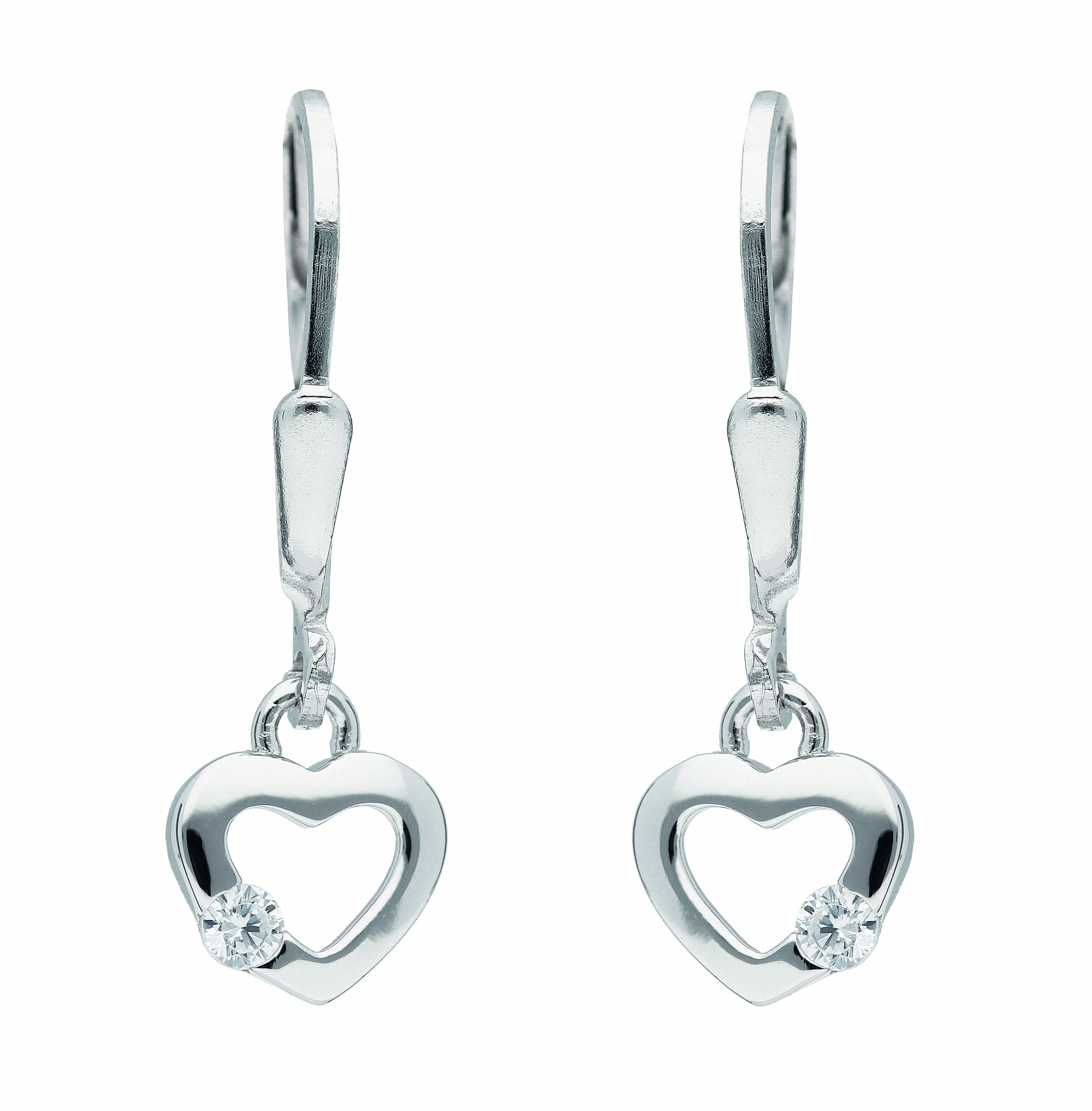 Adelia´s Paar Ohrhänger »925 Silber Ohrringe Ohrhänger Herz«, mit Zirkonia  Silberschmuck für Damen kaufen | BAUR