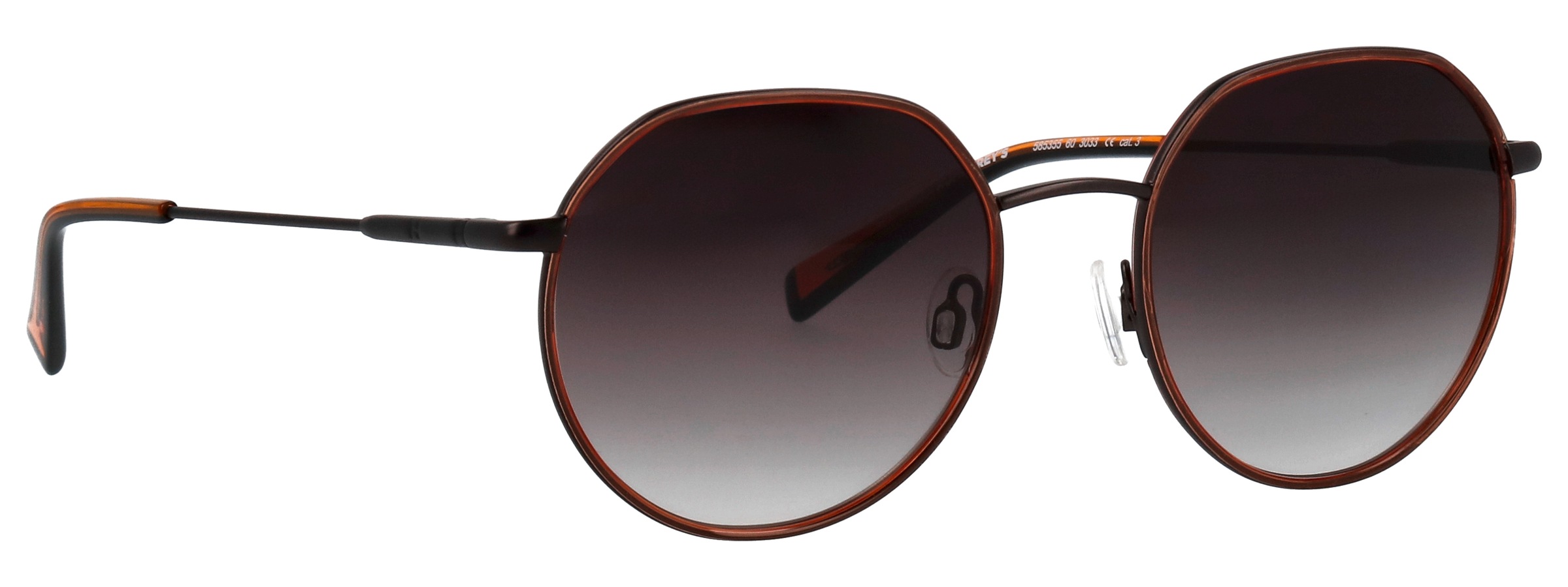 Sonnenbrille HUMPHREY´S EYEWEAR "Modell 585355", Damen, schwarzgun matt, orange, matt, metallic, Sonnenbrillen Sonnenbrille, Form Panto, Logoschriftzug auf Bügel, Kombifassung 2