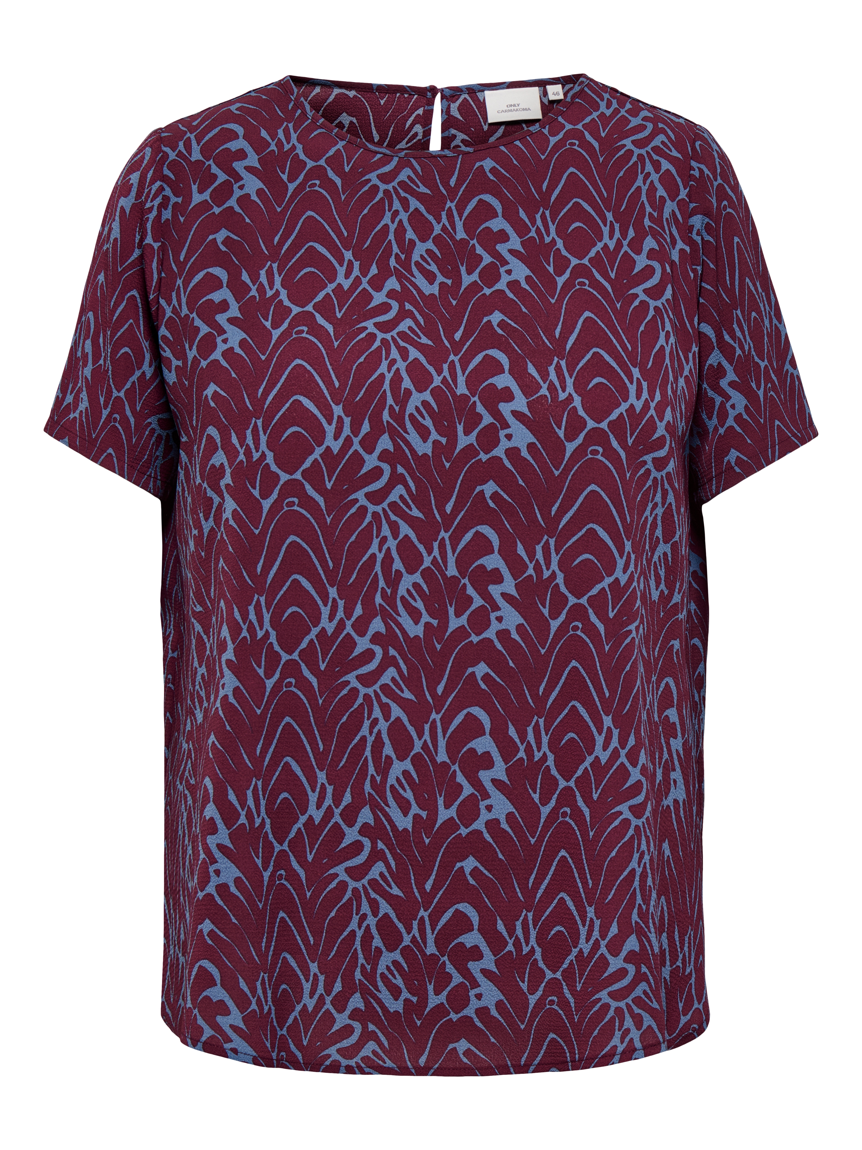 ONLY CARMAKOMA Shirtbluse "CARVICA SS TOP WVN NOOS" Materialmix, regular fit