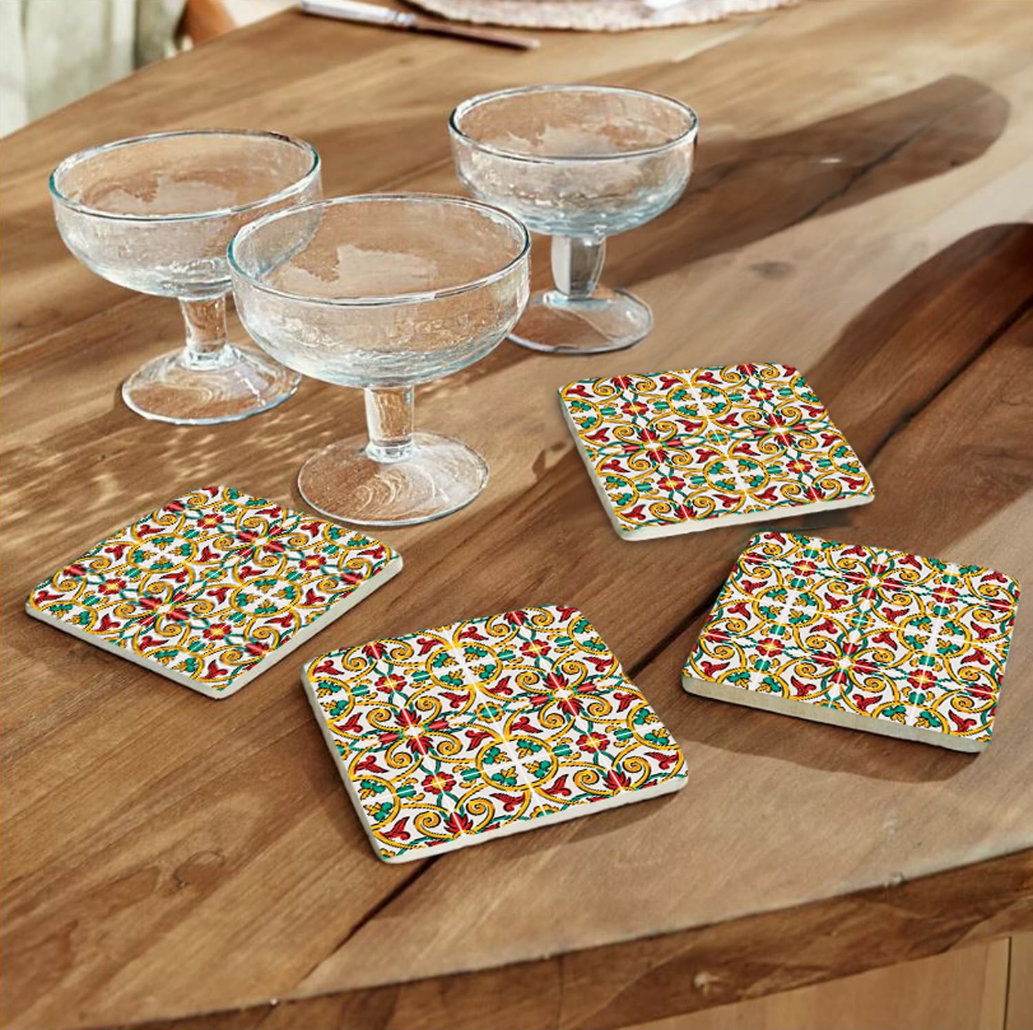 queence Getränkeuntersetzer "Bunte Mosaik Fliesen Steine" Mosaik Set Topfun günstig online kaufen