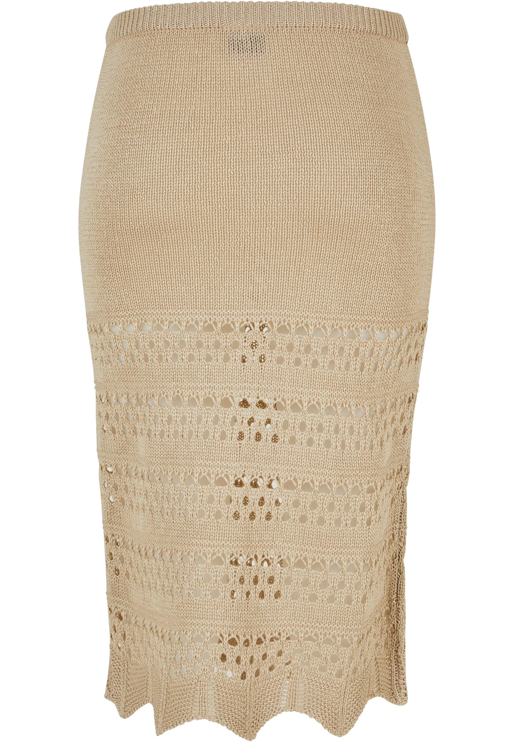 URBAN CLASSICS Sommerrock »Urban Classics Damen Ladies 3/4 Crochet Knit Skirt«, (1 tlg.)