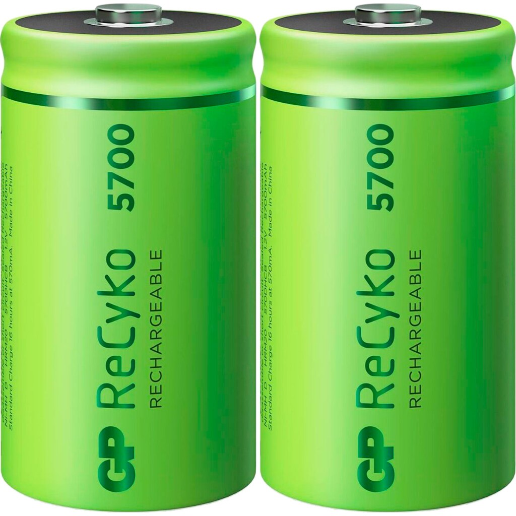 GP Batteries Akku »2er Pack D Mono Akku GP NiMH 5700 mAh ReCyko 1,2V«, D, 5700 mAh