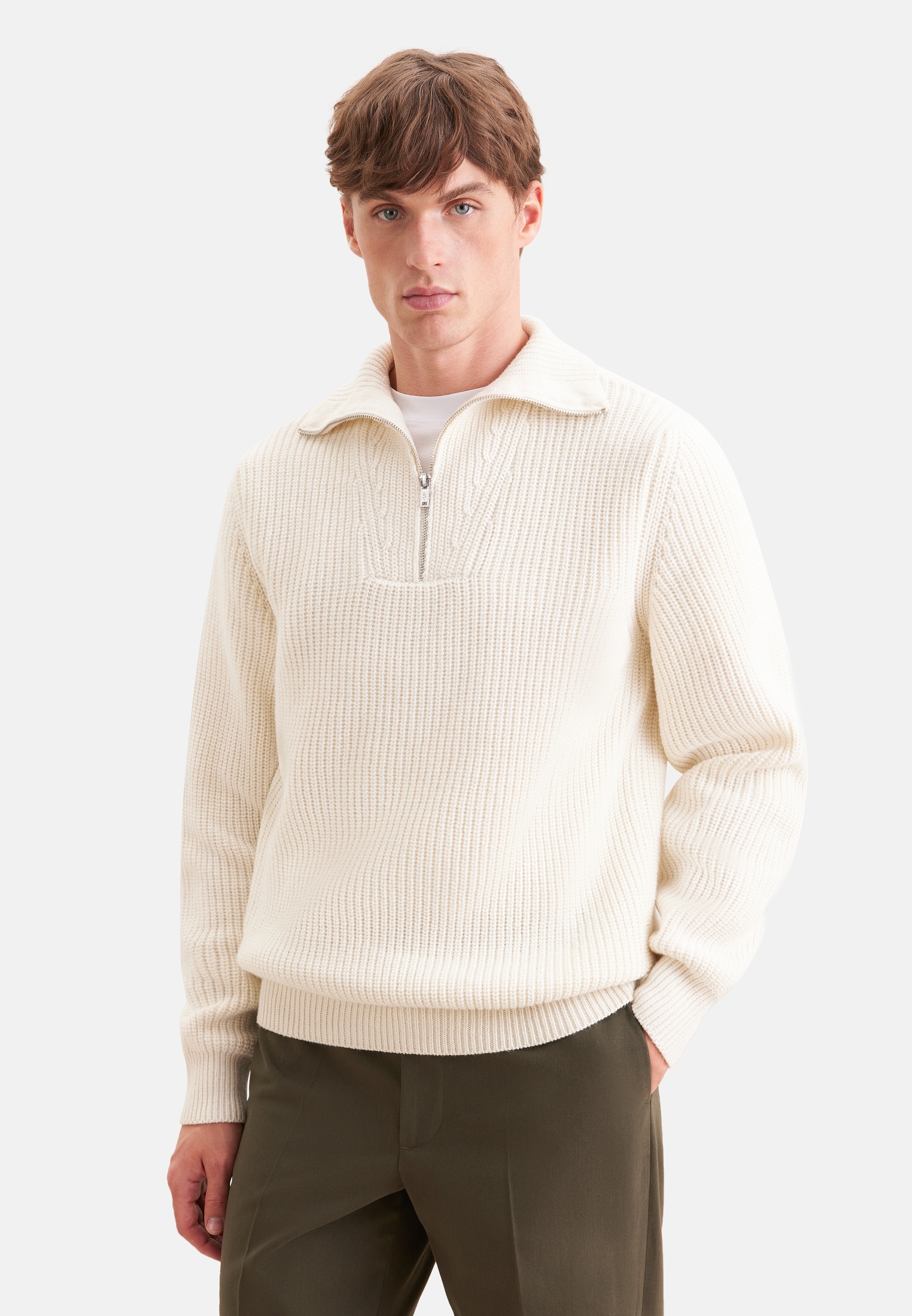 seidensticker Strickpullover »Schwarze Rose« Troyer Uni