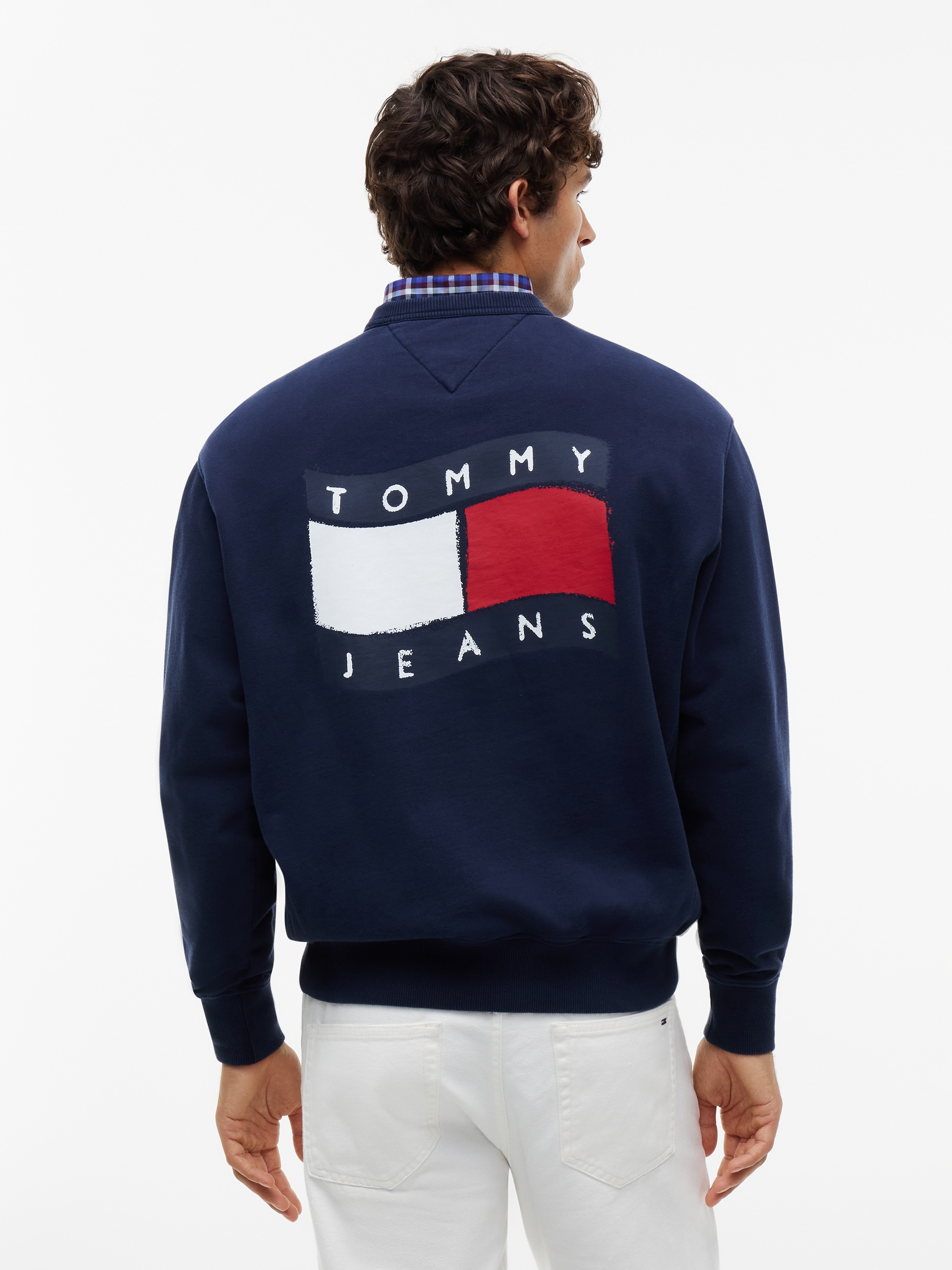 Tommy Jeans Sweatshirt »RELAX WAVY FLAG SWEATSHIRT«, Relaxed fit mit Rundhalsausschnitt
