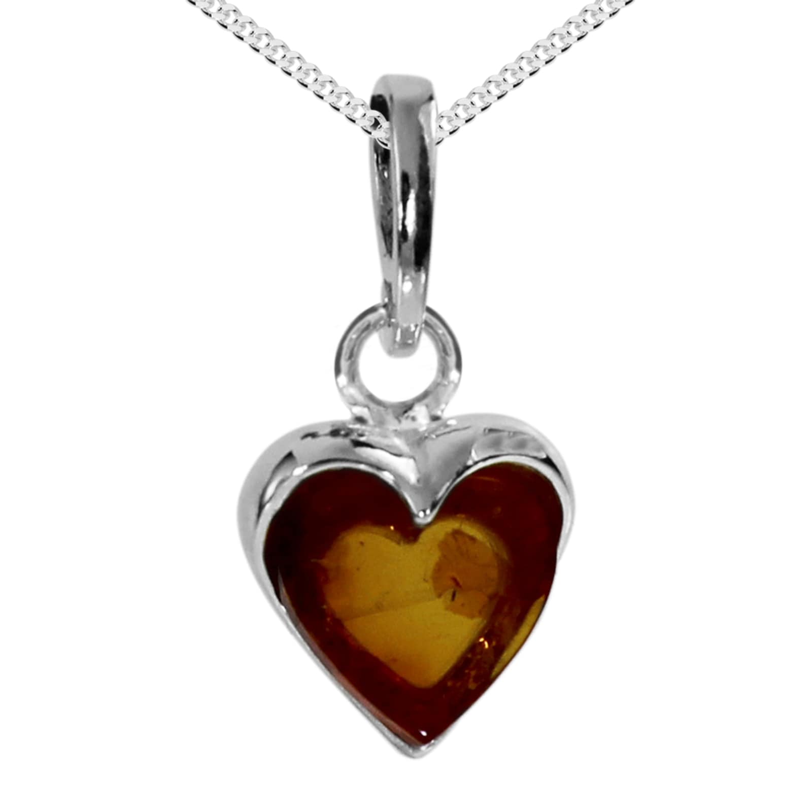 Kette mit Anhänger OSTSEE-SCHMUCK "Ostsee-Schmuck Kette mit Anhänger Herz Kette mit Anhänger Herz" Gr. 42, silber, Halsketten, Damen, 42cm, Silber 925 (Sterlingsilber), L: 40 4