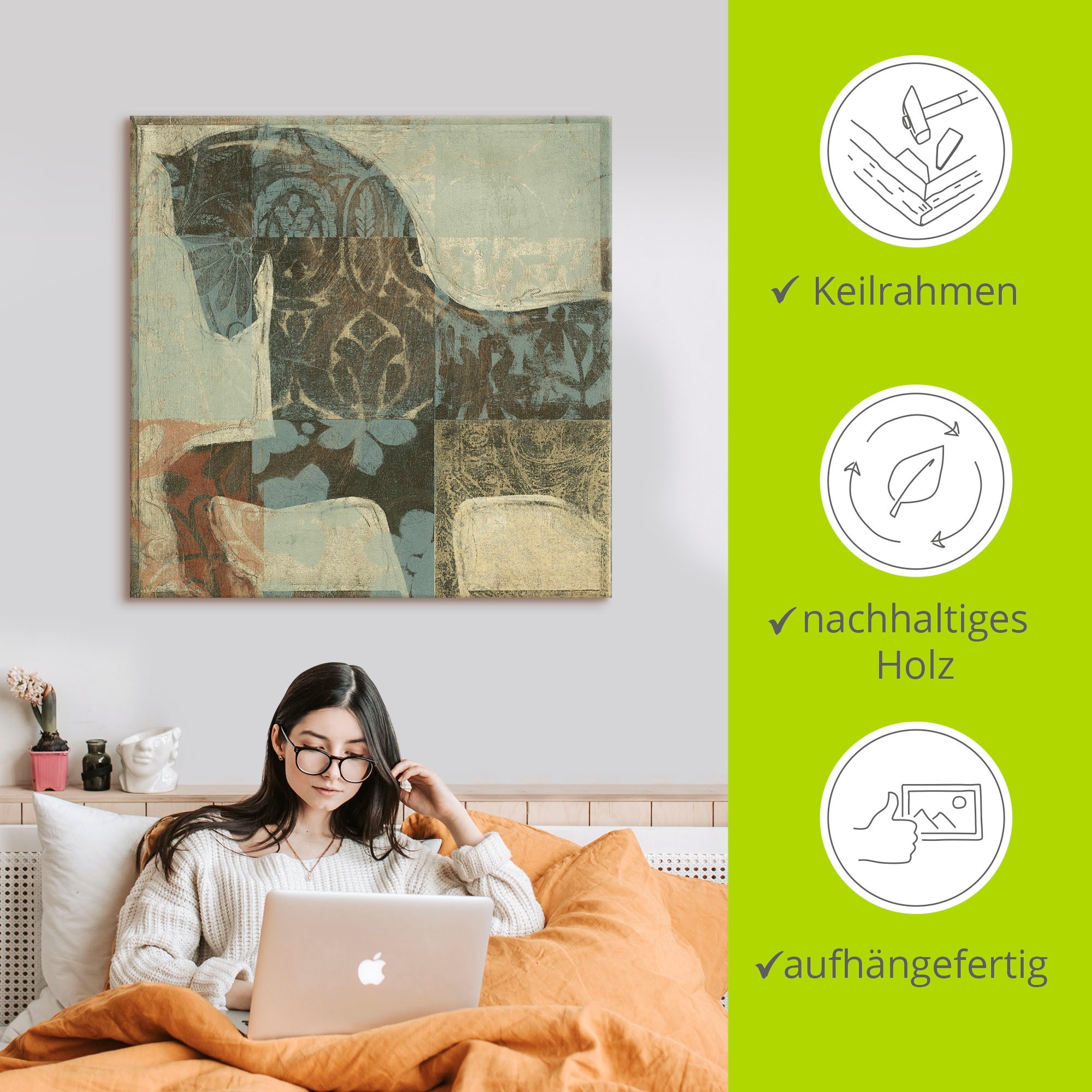 Artland Wandbild »Gemustertes Pferd I«, Haustiere, (1 St.), als Alubild, Outdoorbild, Leinwandbild, Poster in verschied. Größen
