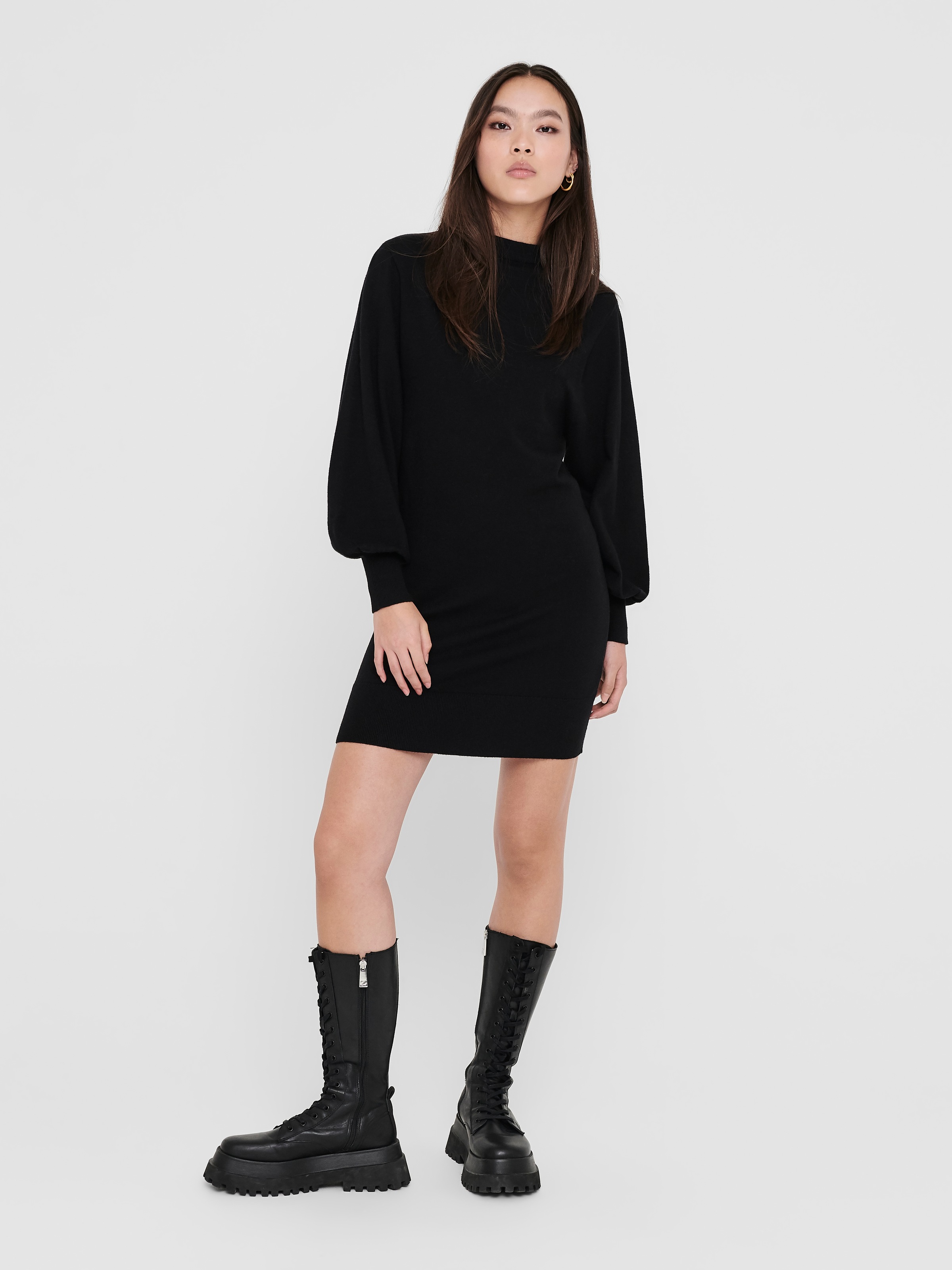 ONLY Strickkleid »ONLLABELLE LIFE L/S DRESS KNT NOOS«, mit modischen Ballonärmeln