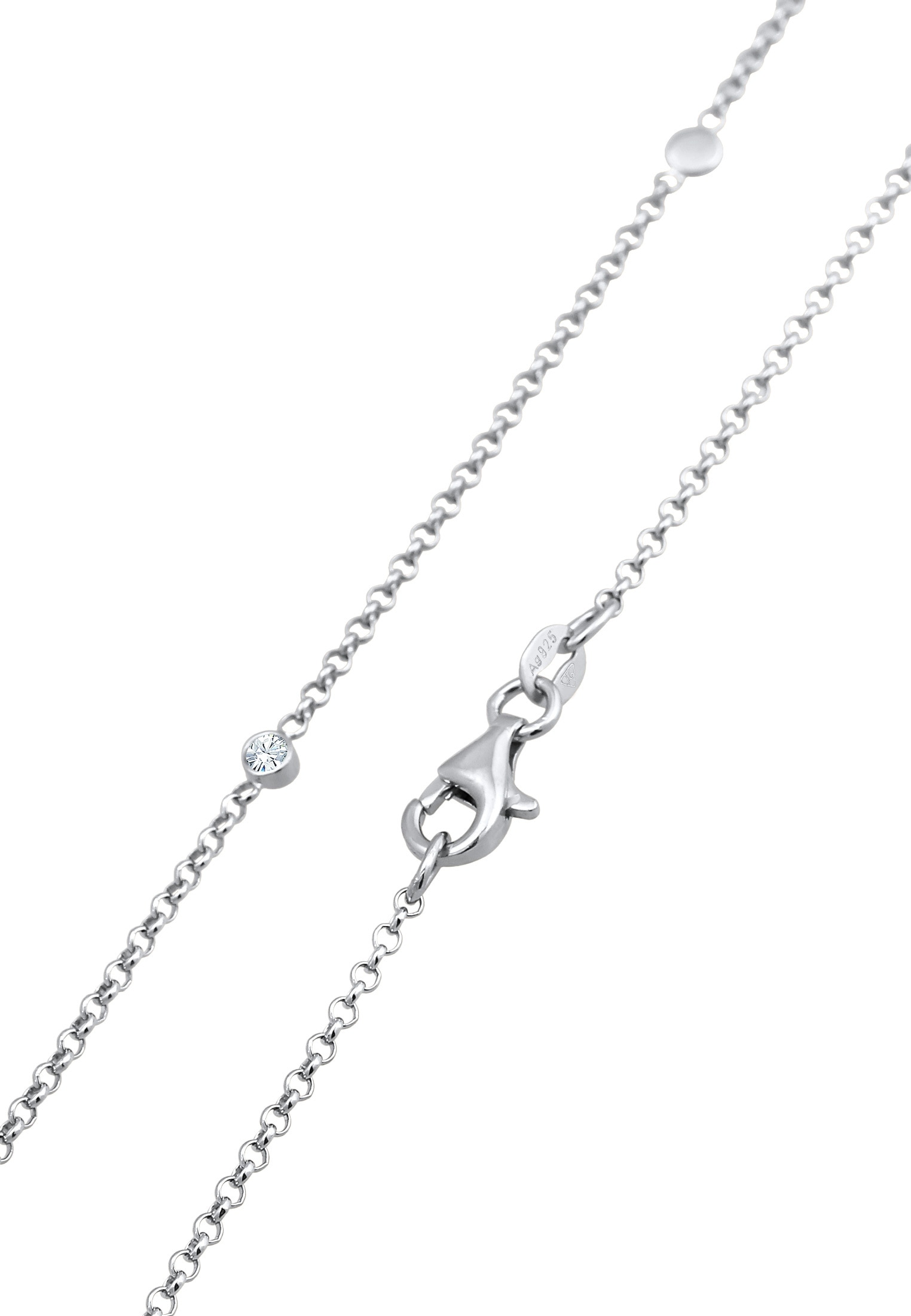 Elli Lange Kette »Halskette Plättchen Modisch 925 Silber, mit Kristallen von Swarovski®«