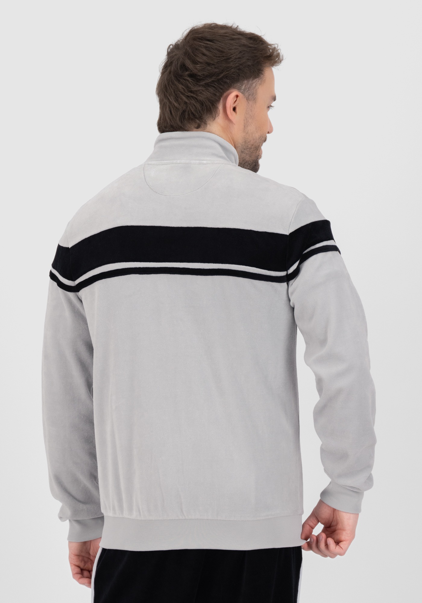 Sergio Tacchini Trainingsjacke »DAMARINDO VELOUR TJ Herren«, ohne Kapuze, Trainingsjacke Herren, Trackjacket, Velour, Sportjacke, Outdoor, Sale