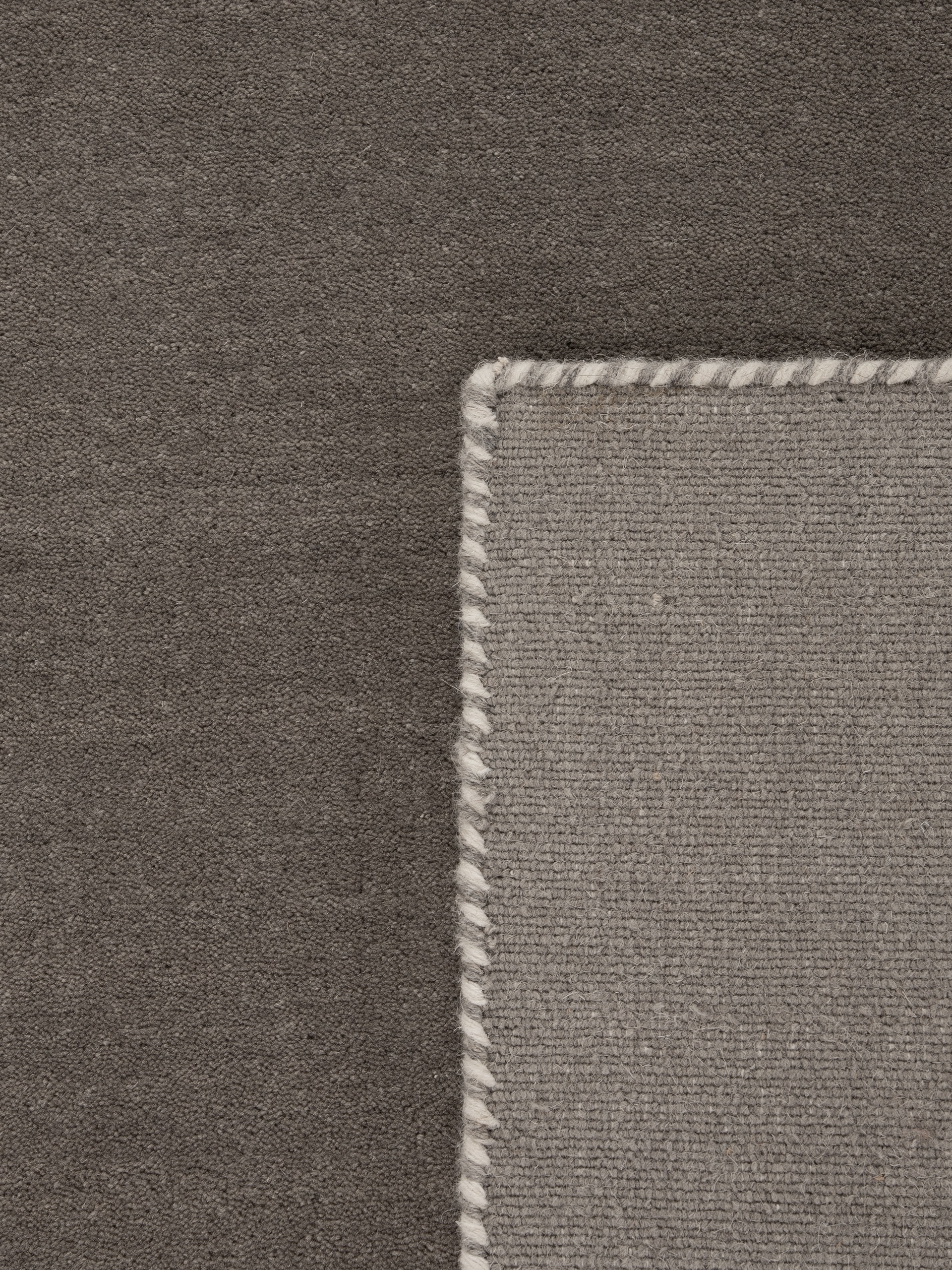 Wollteppich CARPETFINE "Gabbeh Lola Uni", grau, B:60cm H:14mm L:180cm, Wolle, Teppiche, mit natürlichem Pflanzenmaterial von Hand gewebt, auch in Rund 3