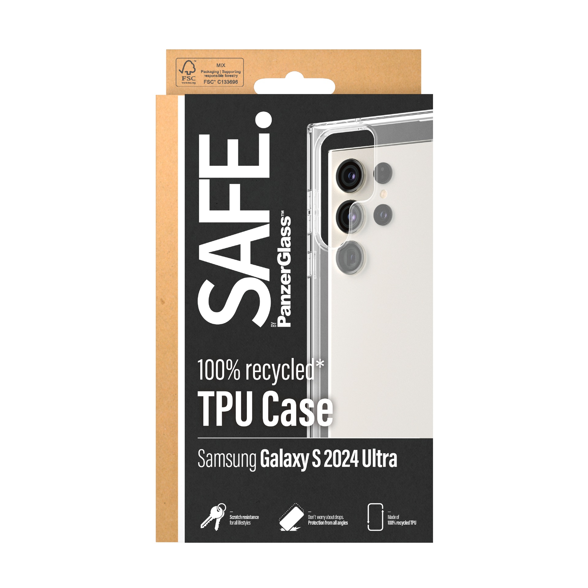 SAFE by PanzerGlass Handyhülle »TPU Case für Samsung Galaxy S24 Ultra«, Backcover, Schutzhülle, stoßfest, kratzfest, widerstandsfähig