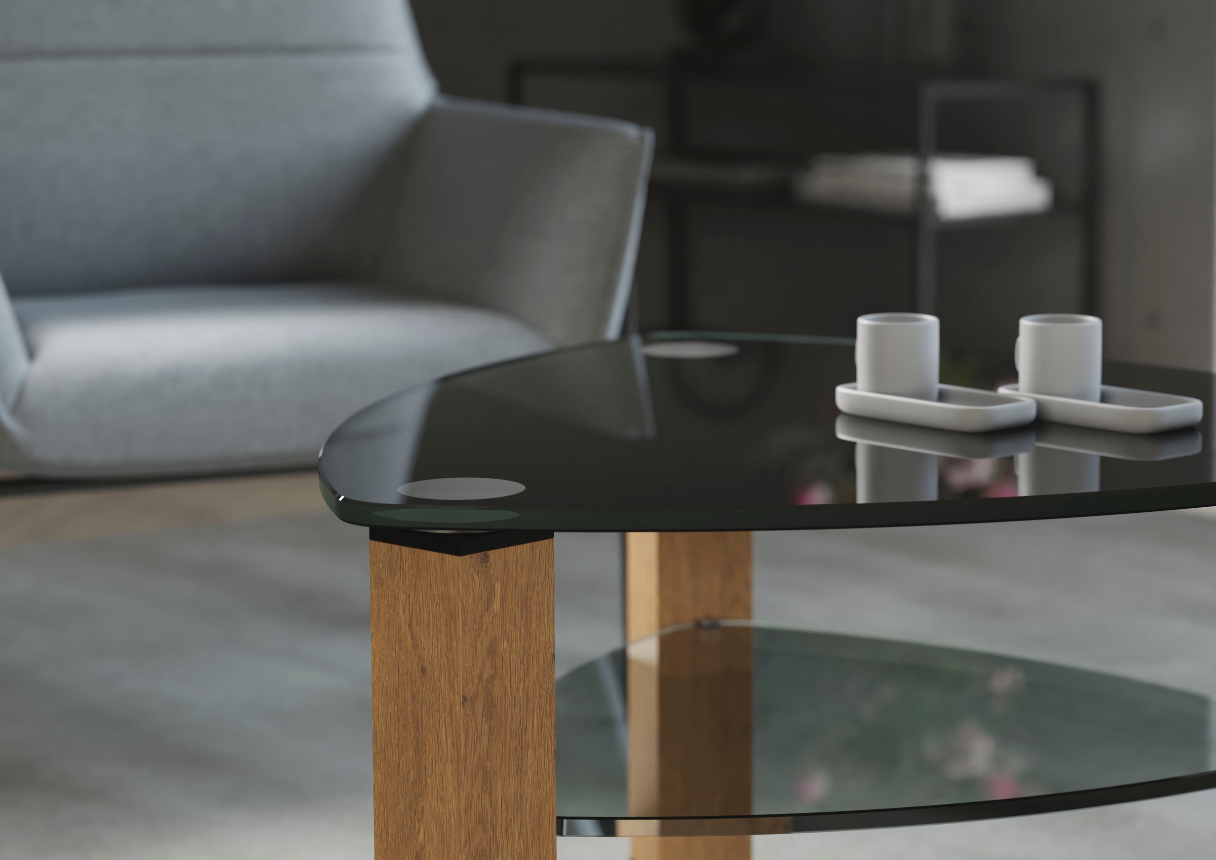 Eve Collection Couchtisch, rollbar, Ablageplatte