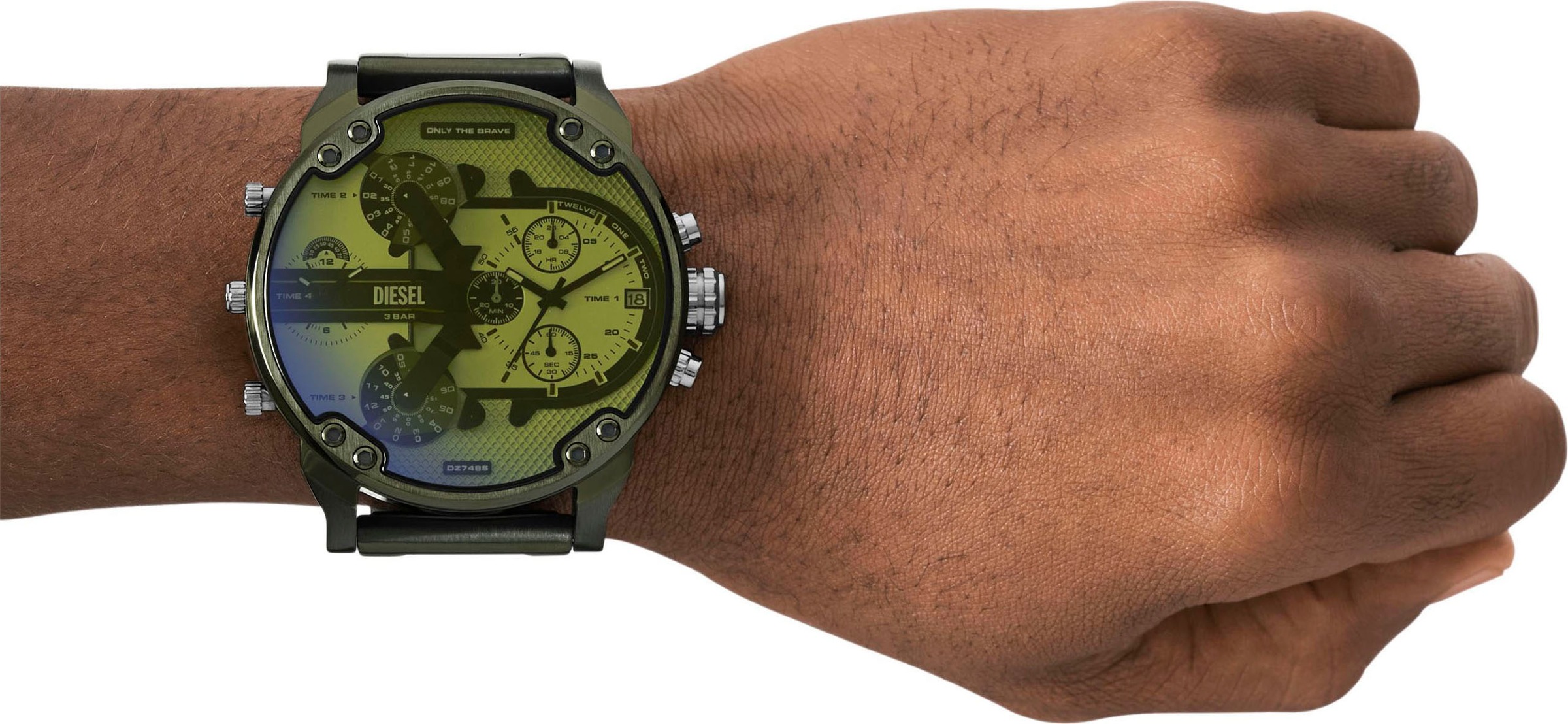 Diesel Chronograph »MR. DADDY 2.0«, Armbanduhr, Herrenuhr, Edelstahlarmband, analog, Tag, Stoppfunktion