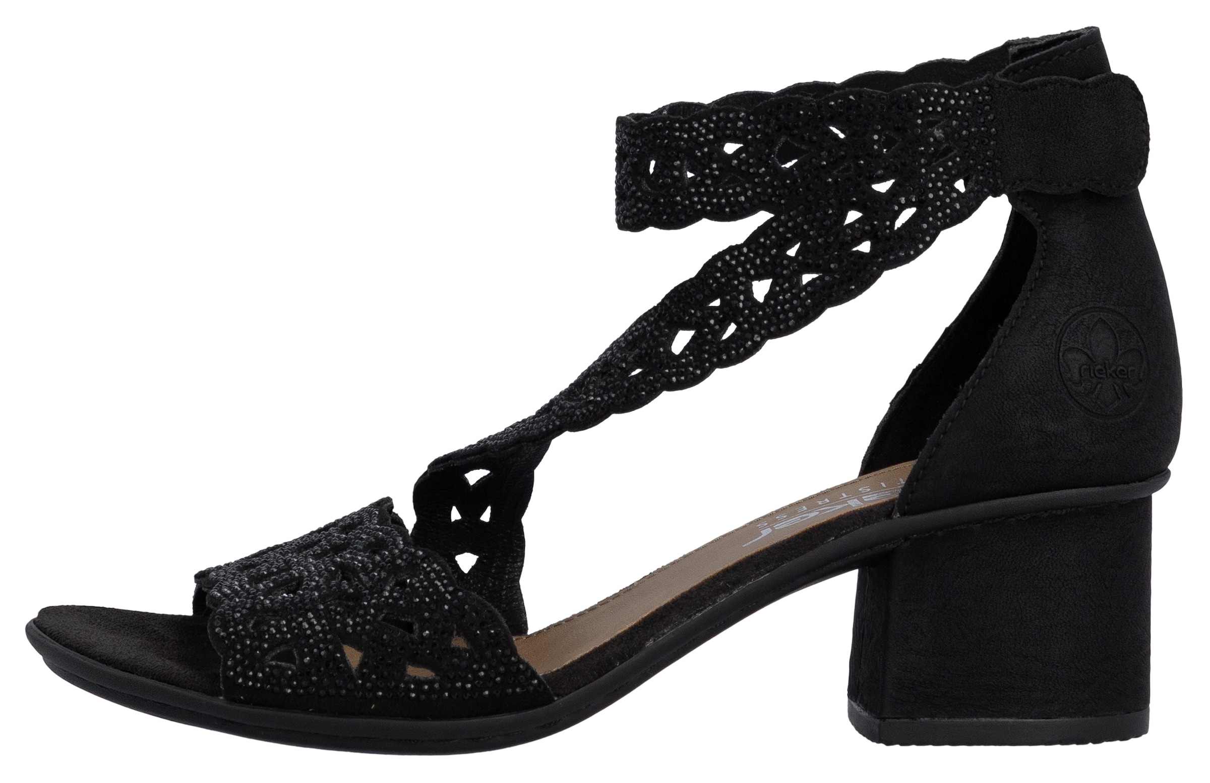 Rieker Sandalette  Festtagsschuh, Blockabsatz, mit praktischem Klettverschluss