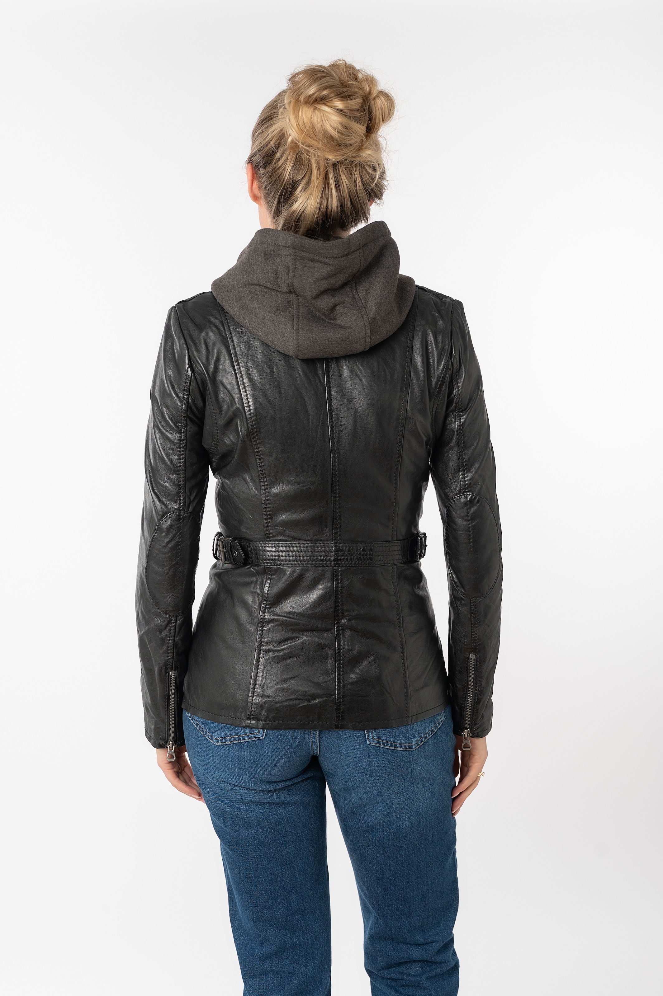 Mauritius Lederjacke »Adelyn«, mit Kapuze, 2-in-1-Lederjacke