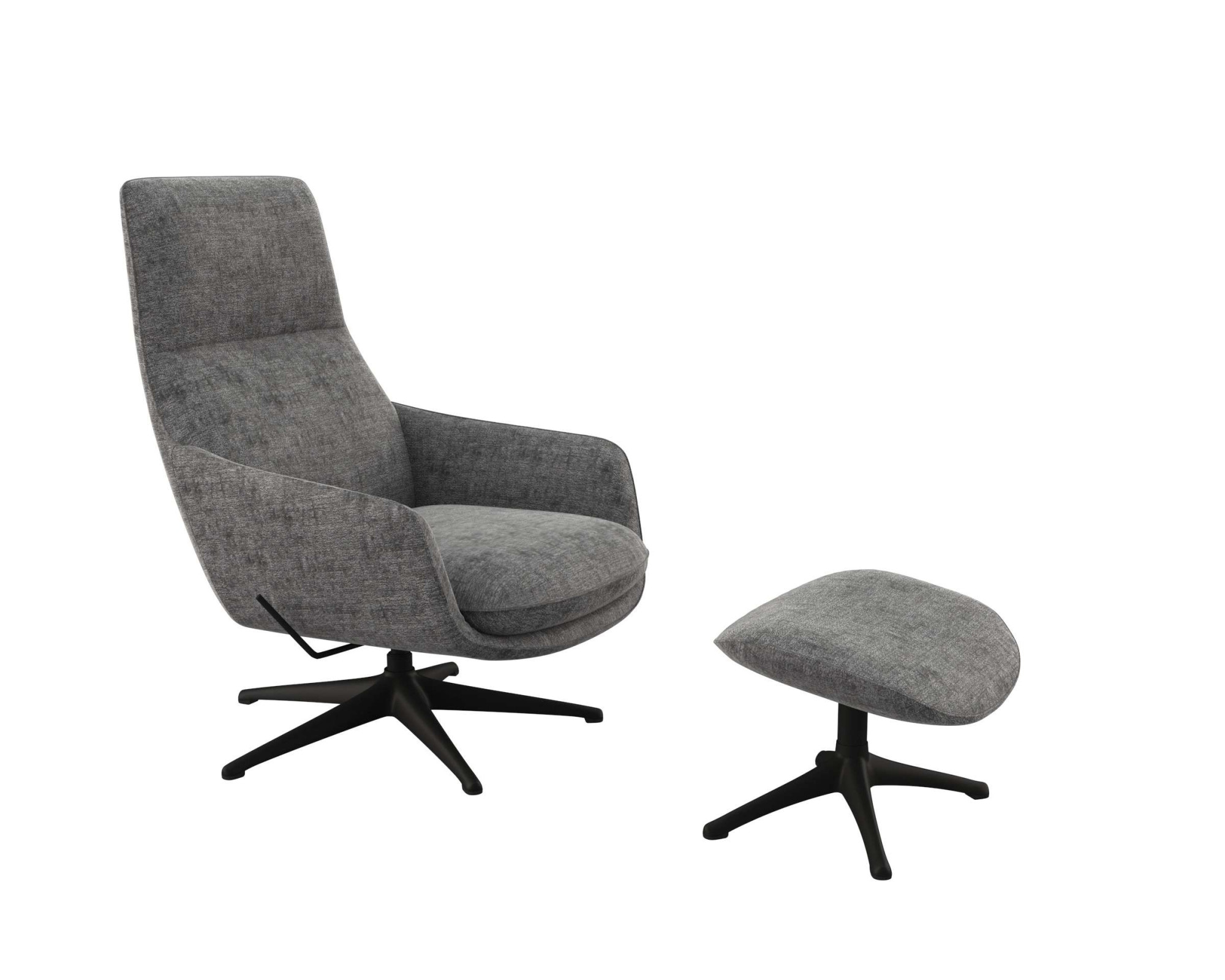 FLEXLUX Drehsessel »Marinella, Relaxsessel, TV-Loungesessel, Polstersessel,«, Liegefunktion, drehbar, Fuß schwarz