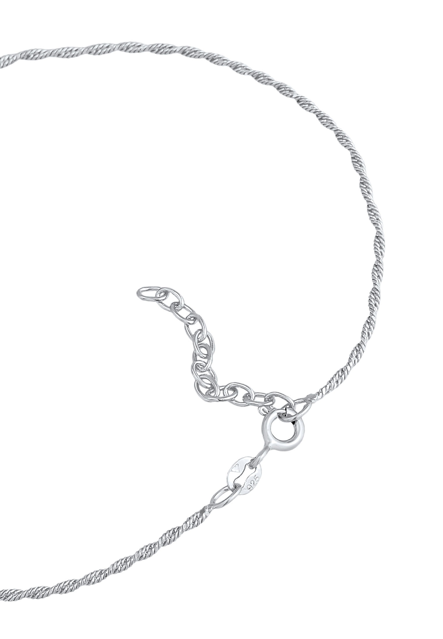Fußkette ELLI "Kordelkette Gedreht Basic Zeitlos 925 Silber" Gr. 22, silber, Fußketten, Damen, 22cm, Silber 925 (Sterlingsilber) 2