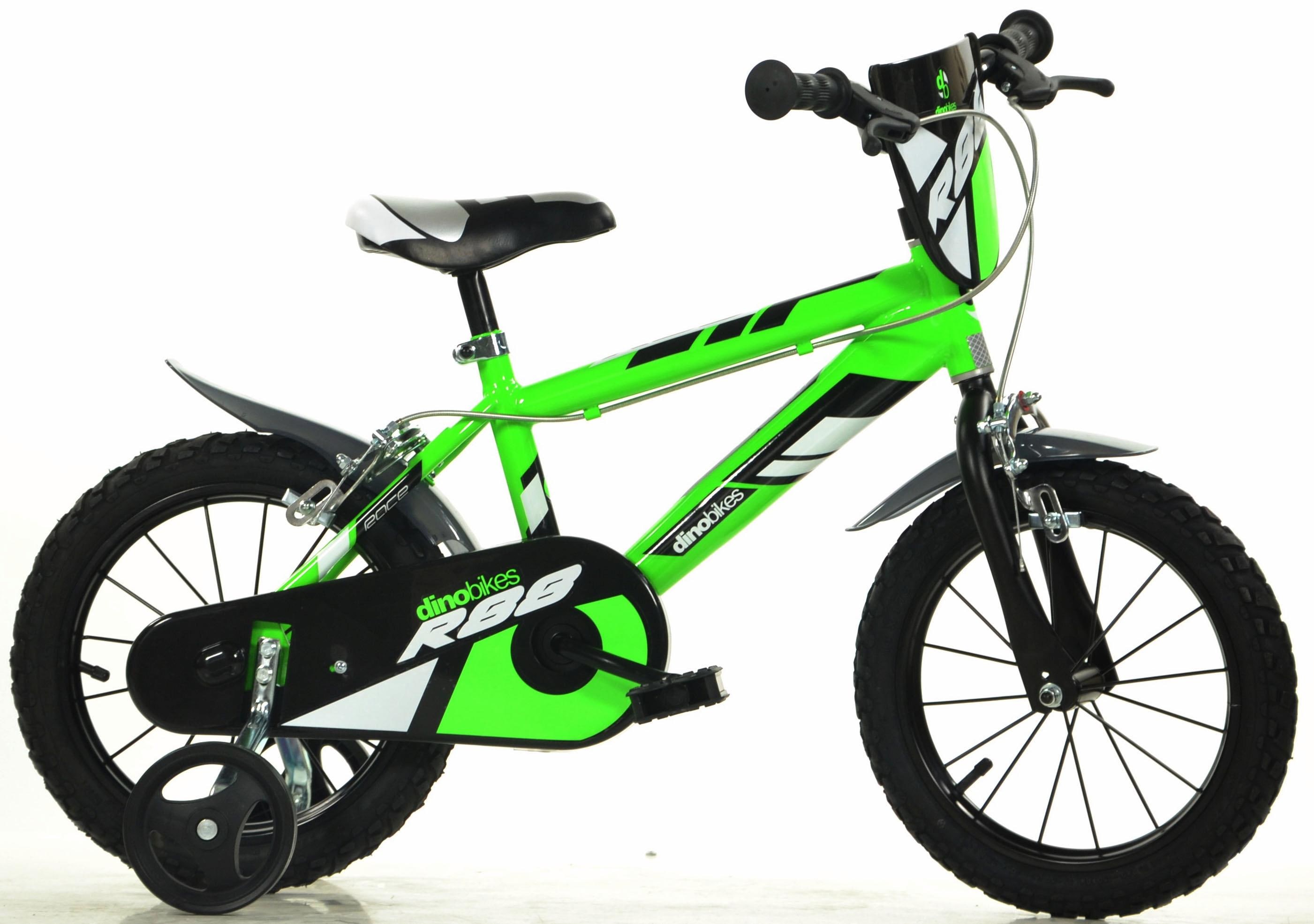 Dino Bikes Kinderfahrrad "16" R 88 Kinderfahrrad Jungen stabiler Rahmen Stützräder 4-7 Jahre" 1 Gang mit Stützrädern und Frontschild