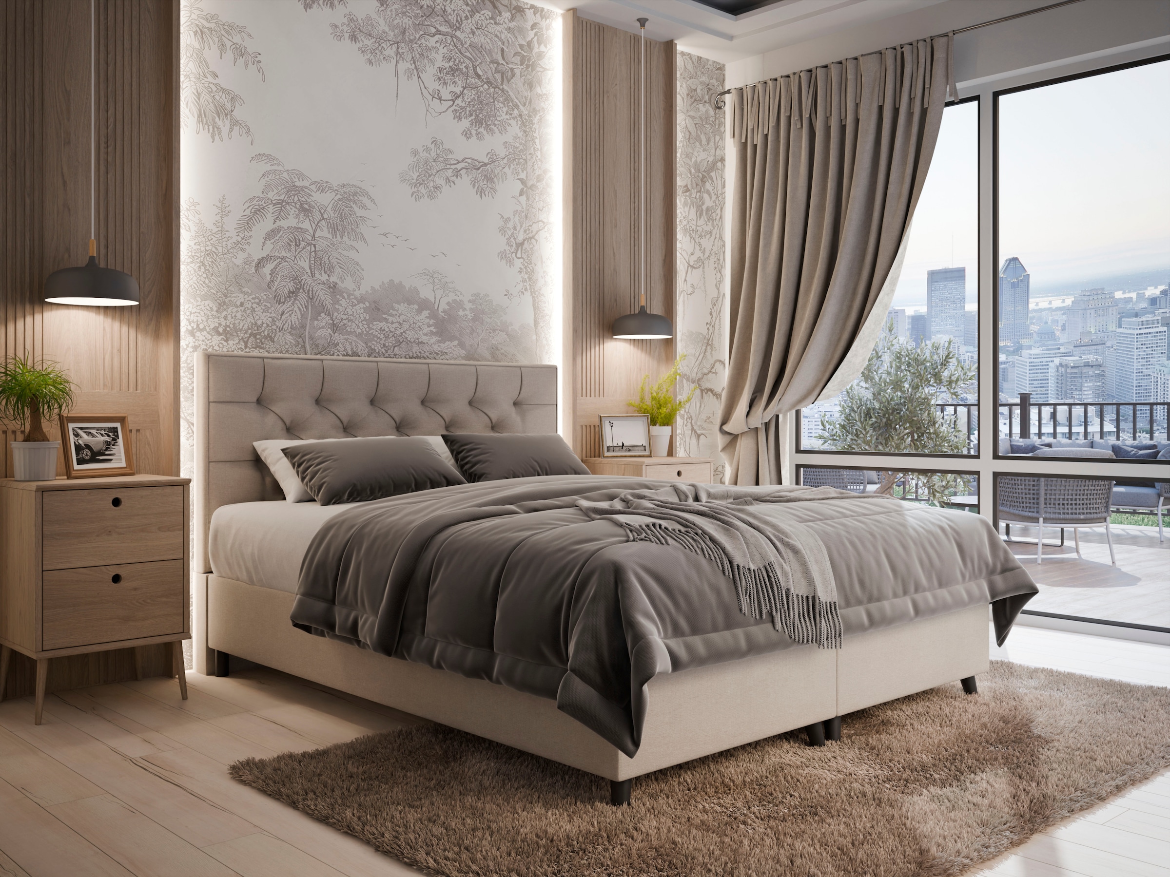 FORTE Boxbett "CABO erhältlich in den Breiten 140cm, 160cm & 180cm, inkl. Bettkasten" erhältlich in verschiedenen Farben