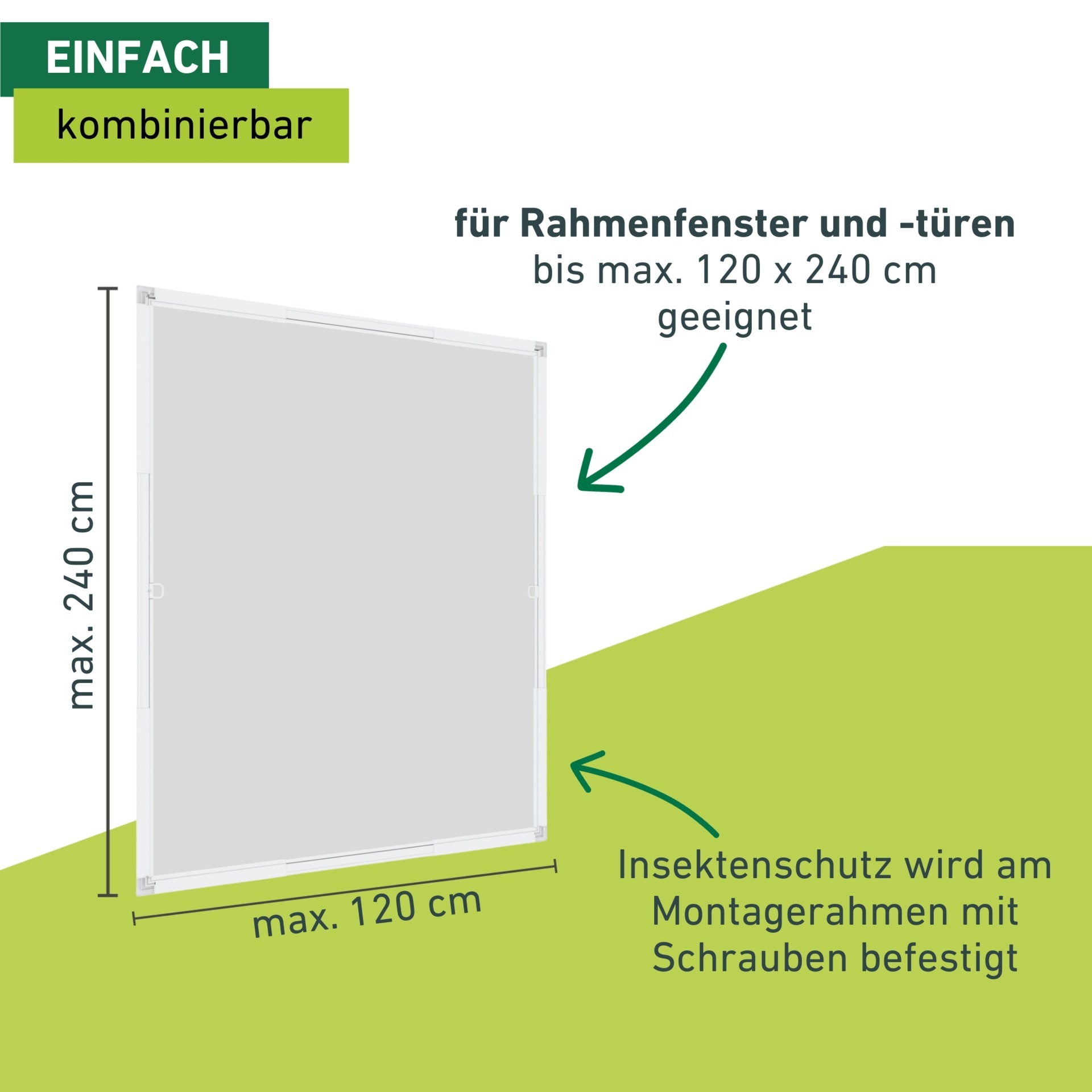 Windhager Insektenschutz-Tür »Expert, Montagerahmen für Fenster und Türen aus hochwertigem Material« Fliegengitter in weiß, anthrazit erhältlich, 125x245cm, ohne bohren