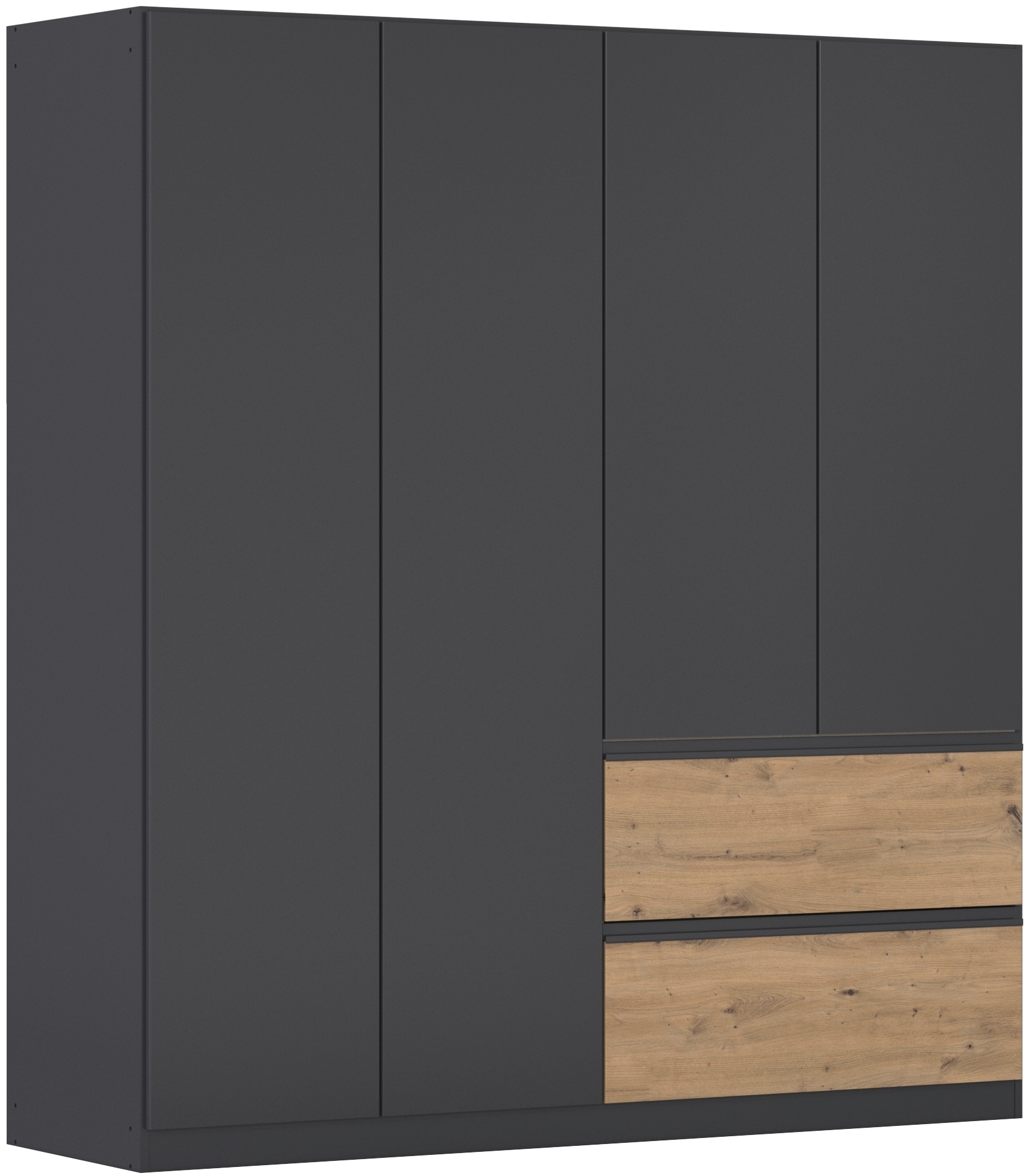 rauch "Kleiderschrank Schrank Garderobe Wäscheschrank Schlafzimmer JOEL" in 3 verschiedenen Ausstattungen BASIC/CLASSIC/PREMIUM, mit zwei Schubladen, mit Push-to-Open Funktion MADE IN GERMANY